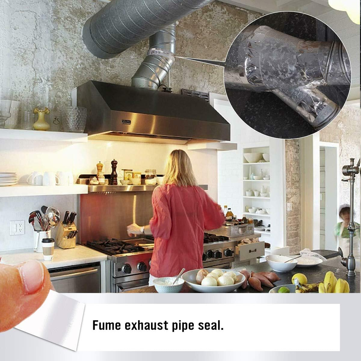 Aluminum Foil Glass Fiber Cloth Tape,Silver,Good for HVAC, Sealing & Patching Hot & Cold Air Ducts, Metal Repair (4"-4 Mil-20M) image number 3