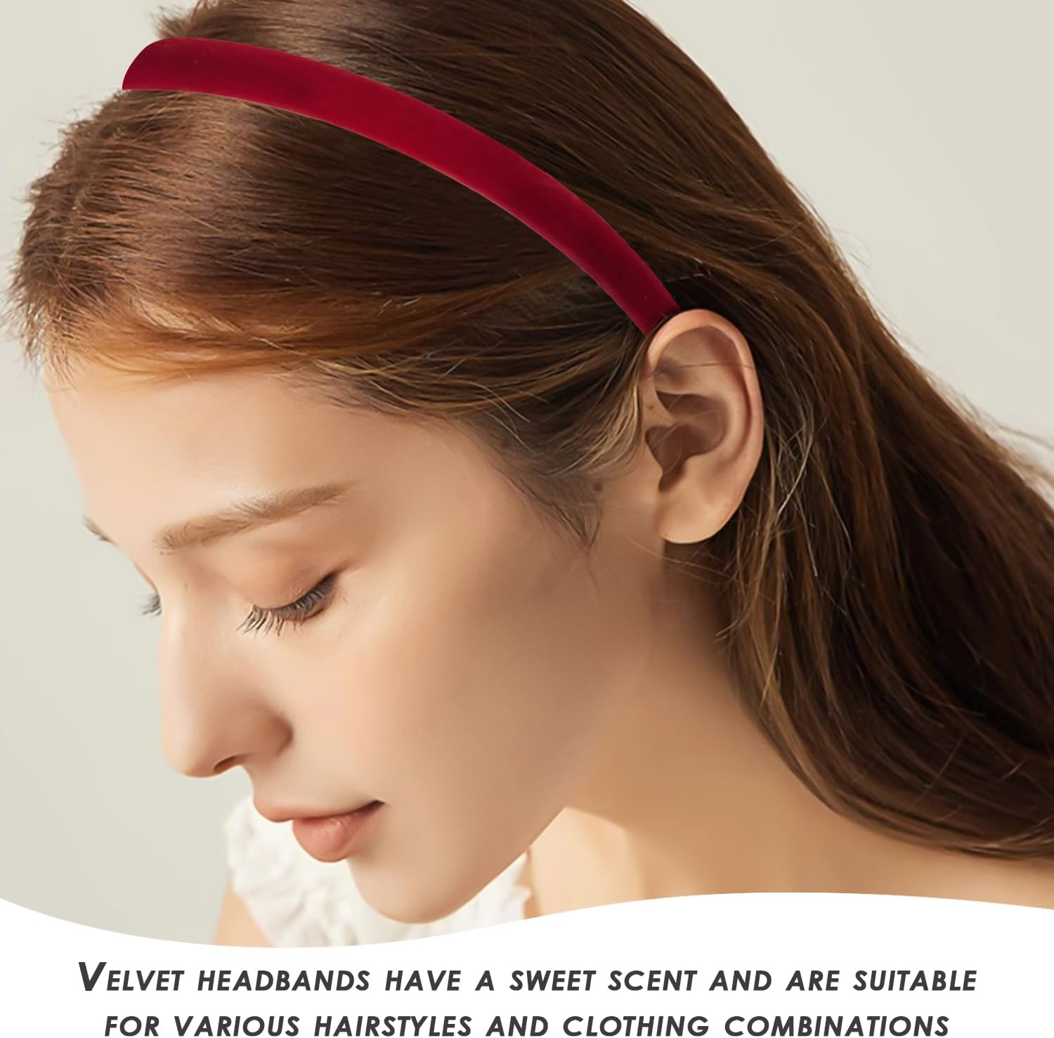 Pack of 2 Velvet Headbands, 2 Pieces Hair Pins, Girls Headband Decoration, Clothing Accessories, Hair Accessories, Simple and Fashionable Hair Bands, Headband Jewellery image number 5