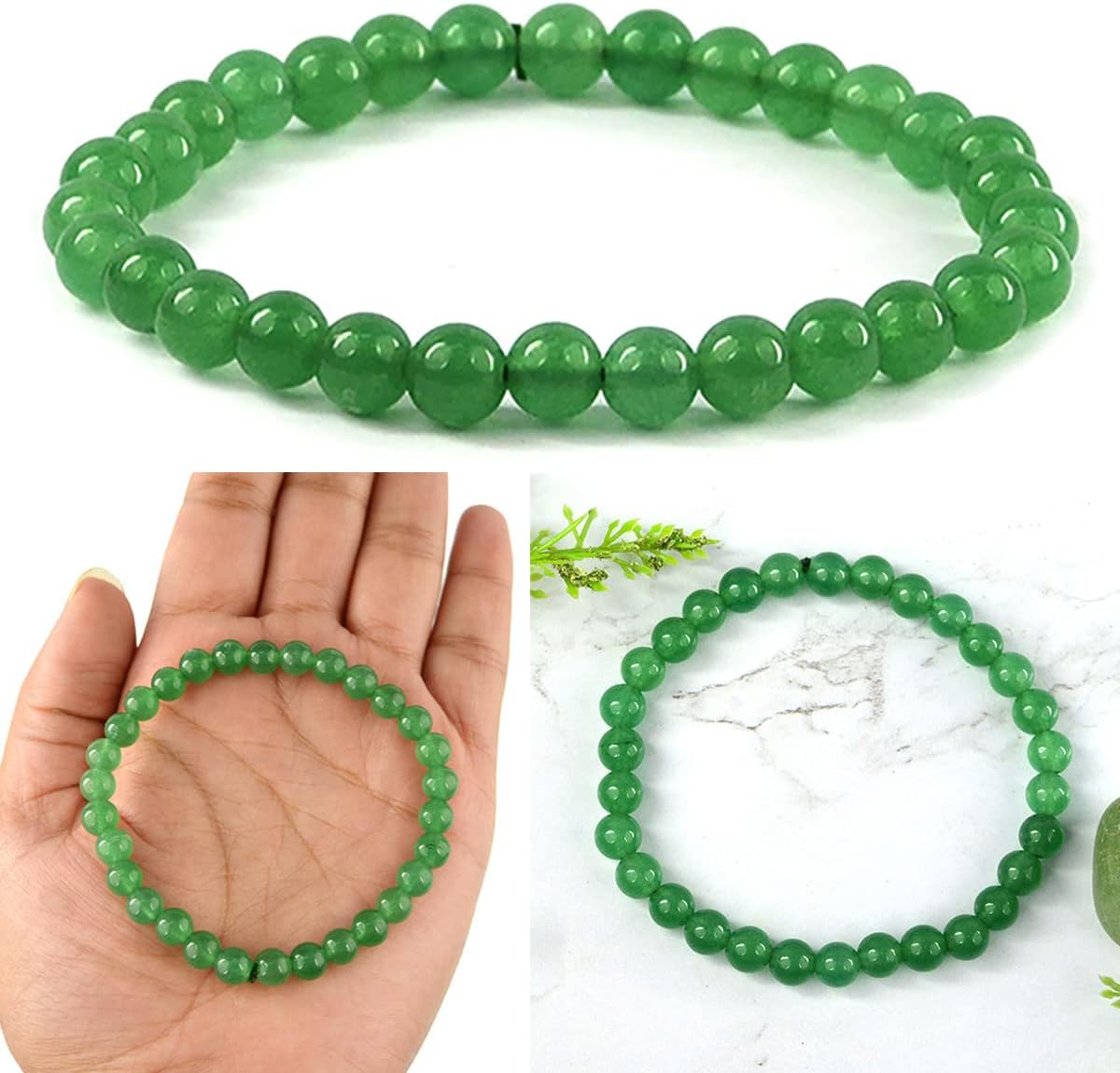 Reiki Crystal Products Certified Green Aventurine Bracelet Reiki Healing Crystal Stone 6 Mm Bracelet, Charged by Reiki Grandmaster & Vastu Expert - Unisex Adult, Standard, Crystal Stone, Green, image number 5