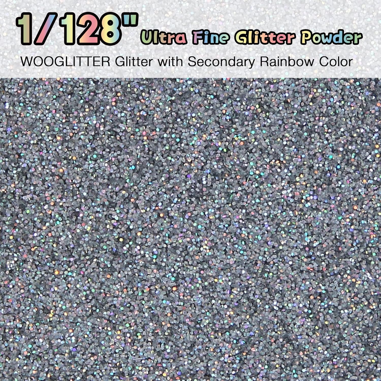 Holographic Glitter Ultra Fine Silver Glitter, 7.05 Oz (200G), Fine Glitter for Resin Crafts Nails Tumblers Slime Cosmetic and Festival Decoration - Laser Silver Glitter Bulk