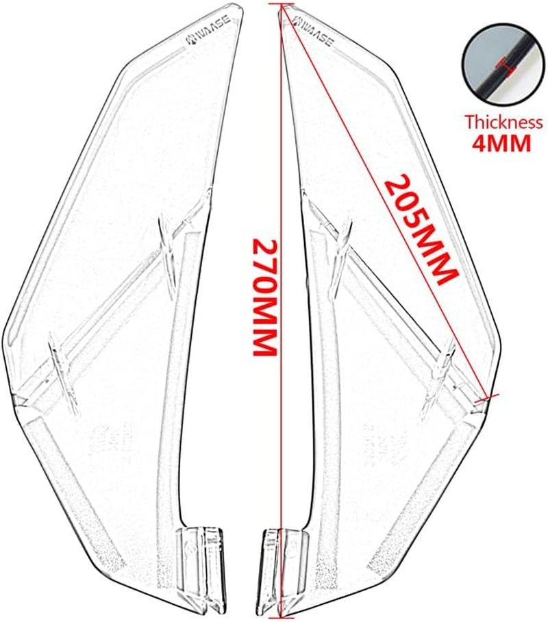 Motorbike for Honda XL 750 XL750 Transalp 2023 2024 1 Pair Left Right Front Windshield Wind Deflectors Side Spoiler Windscreen (Smoke Gray)