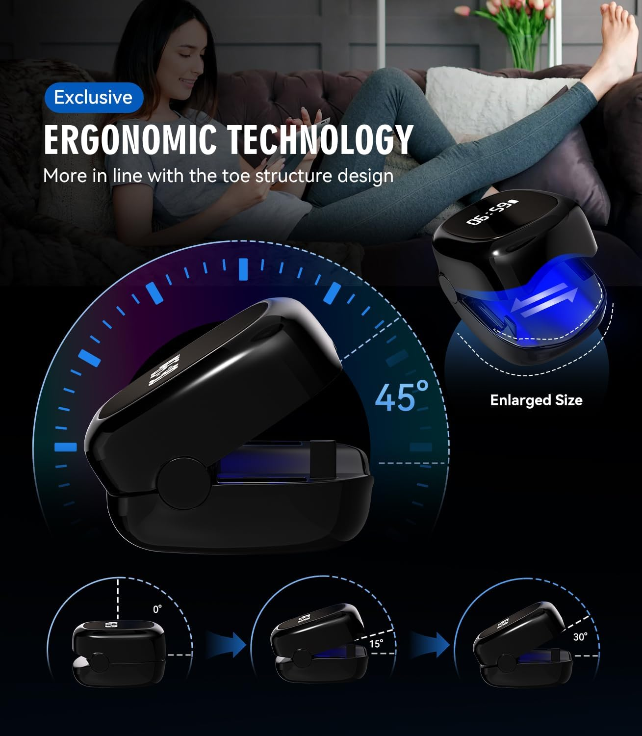 LOZLTX 8.0 Nail Fungs Laer Device 【Dualwave Tec - 99% Fungus Gone in 3Min】Nail Fungus Laser Device 【21-Day Fast-Acting】950Nm Infrared Light 500Nm Blue Light - Brown image number 3