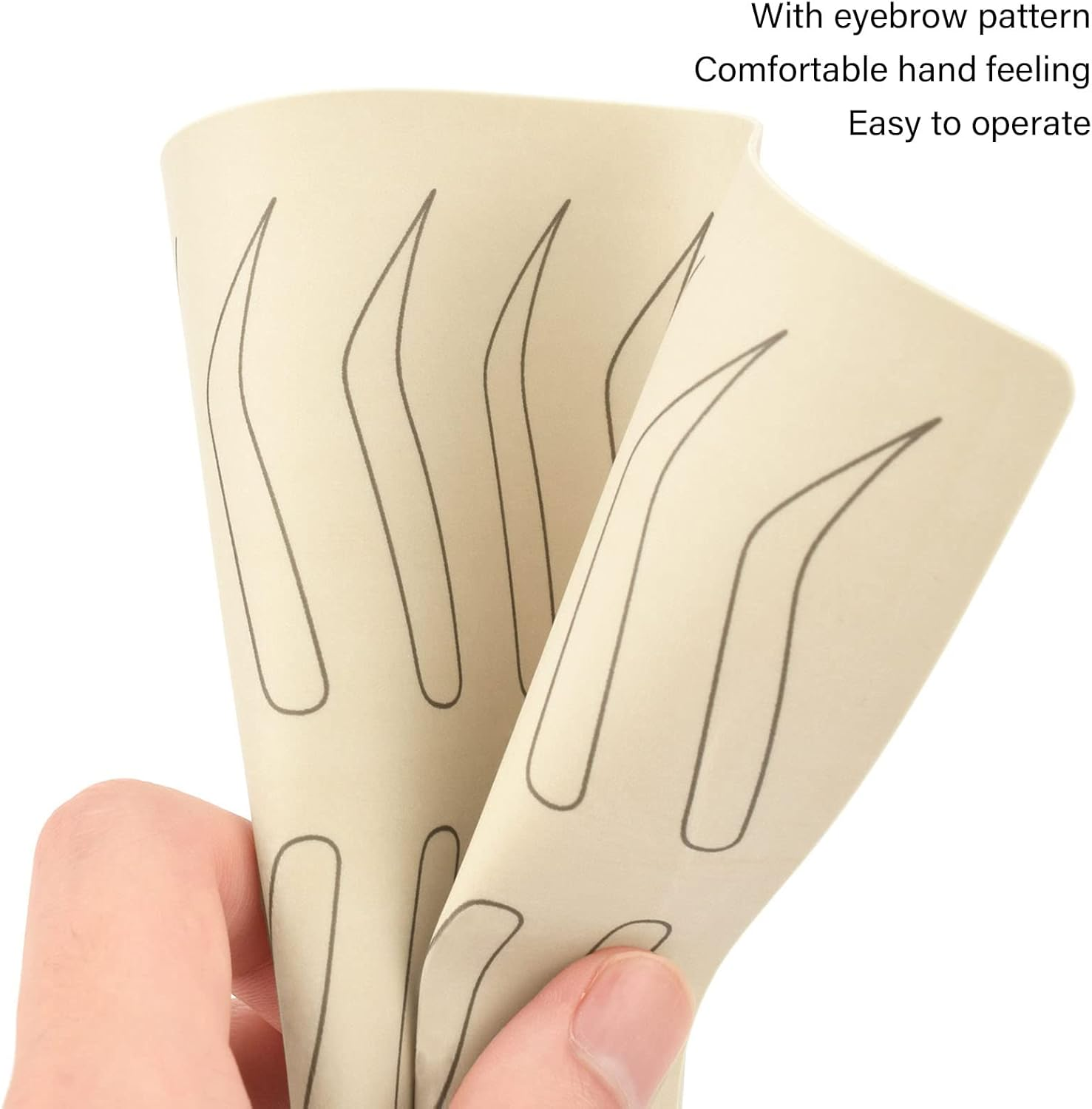 1Mm Single Side Pattern Black Inkless Microblading Supplies, 10 PCS Microblading Practice Skin Silicon for Eyebrow Microblading Supplies Machine Parts 1Mm Single