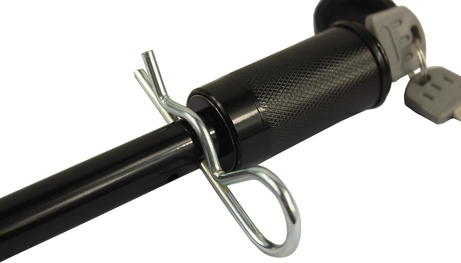 Maxxhaul 50151 Trailer Hitch Lock Pin Set 5/8 and 1/2 Inch with Locking System Anti-Rattle for 1-1/4" and 2" Class I,II,III,IV,V Hitches - Black Finish - Black Electro Paint image number 6