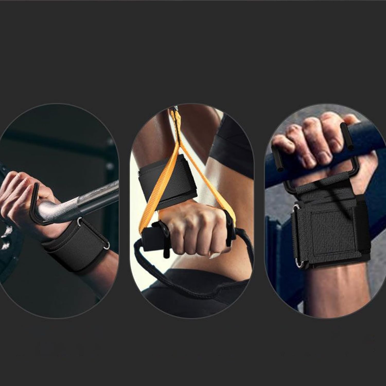 Weightlifting Hook - Portable Hand Support Grip - Hard Pull Training Helper, Palm Train Equipment, Breathable for All Ages