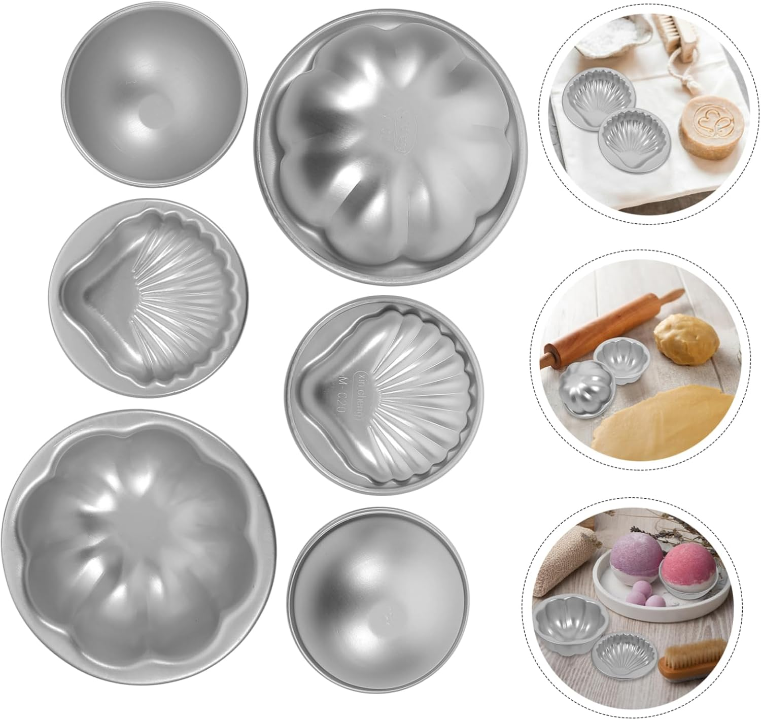 3Pairs Bath Soap and Bath Salt Molds for Craft Making Reusable Molds for Soap and Creation