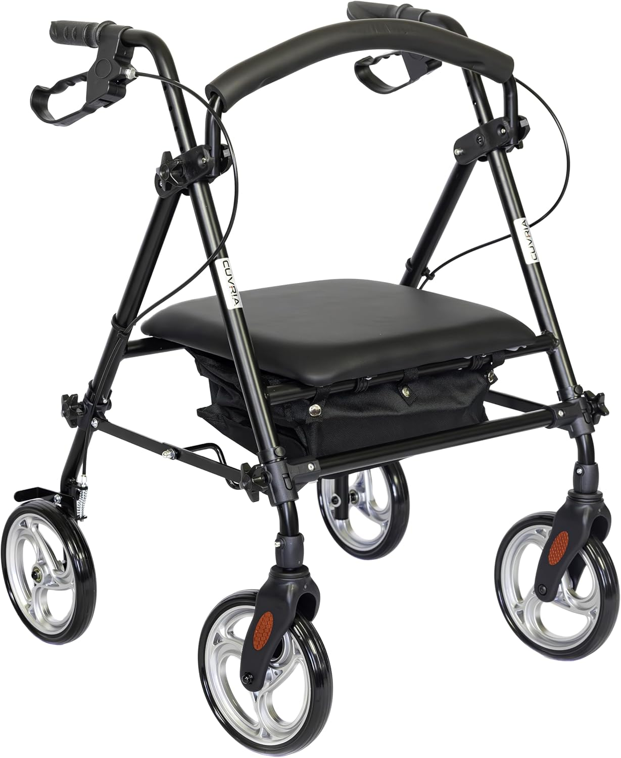Australia Rollator| Classic 4 Wheel Walkers with Seat and Brakes for Seniors, Rollator Walker with Seat, Backrest, Basket, Large Wheels- Easy Folding Senior Walker Lightweight Mobility Walking Aid, Support up to 136 Kg R3 BL (RED)