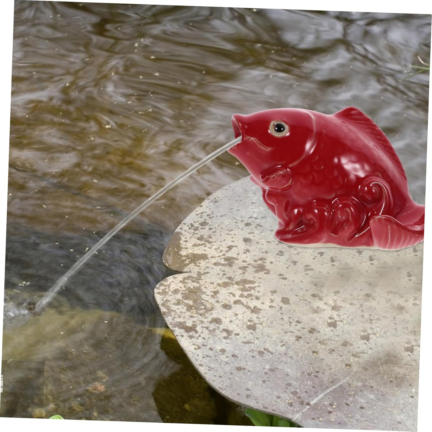 Ceramic Carp Figure Outdoor Water Fountain Spray Ornament Garden Accessory Garden Decor for Landscaping and Home Decoration image number 6