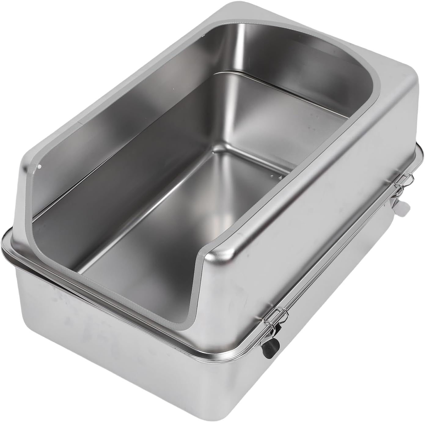 Jiawu Extra Large Stainless Steel Cat Litter Box with Cover for Easy Cleaning, Spacious Design for Cat Lovers image number 3