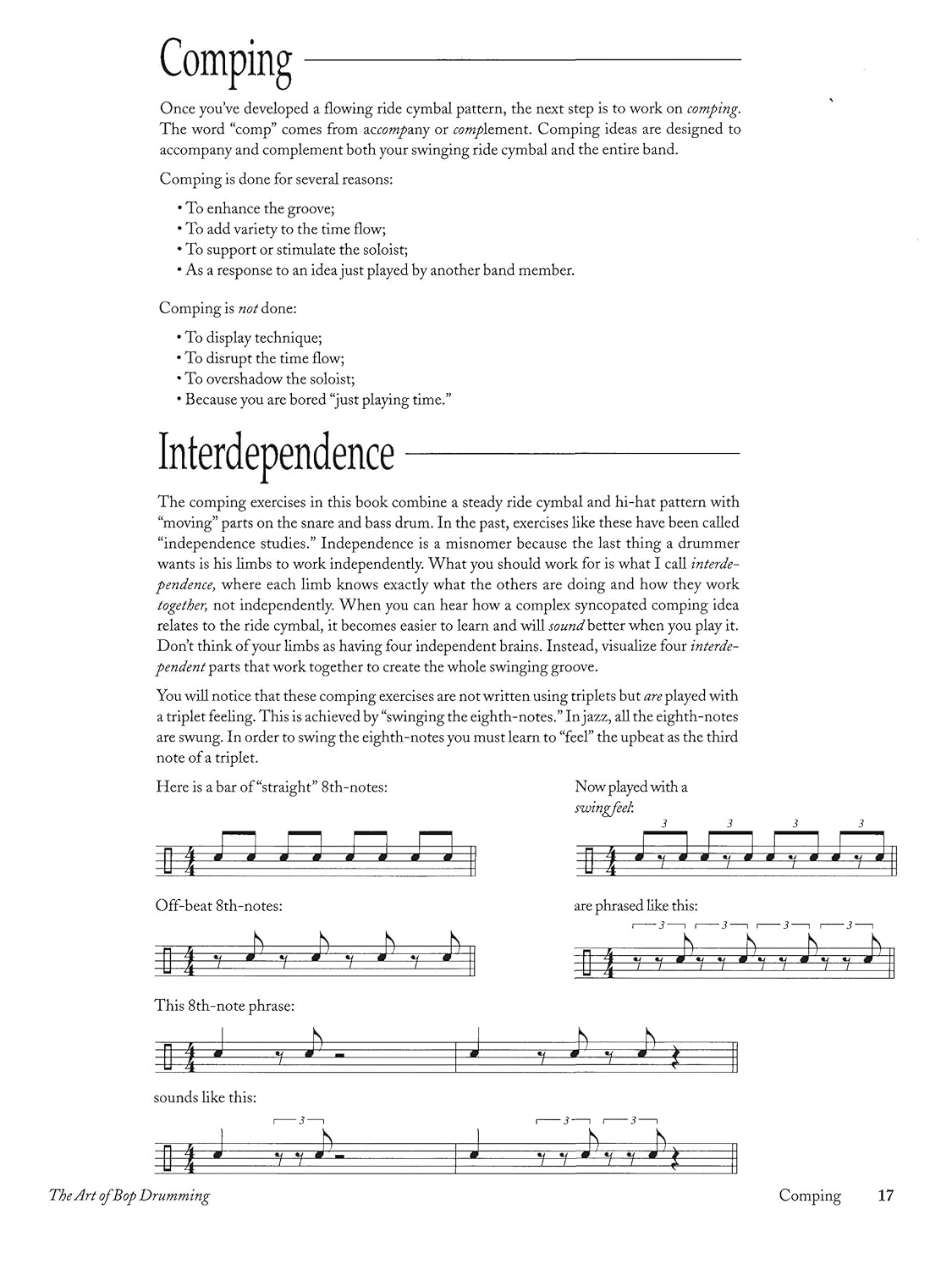 The Art of Bop Drumming: Book & Online Audio