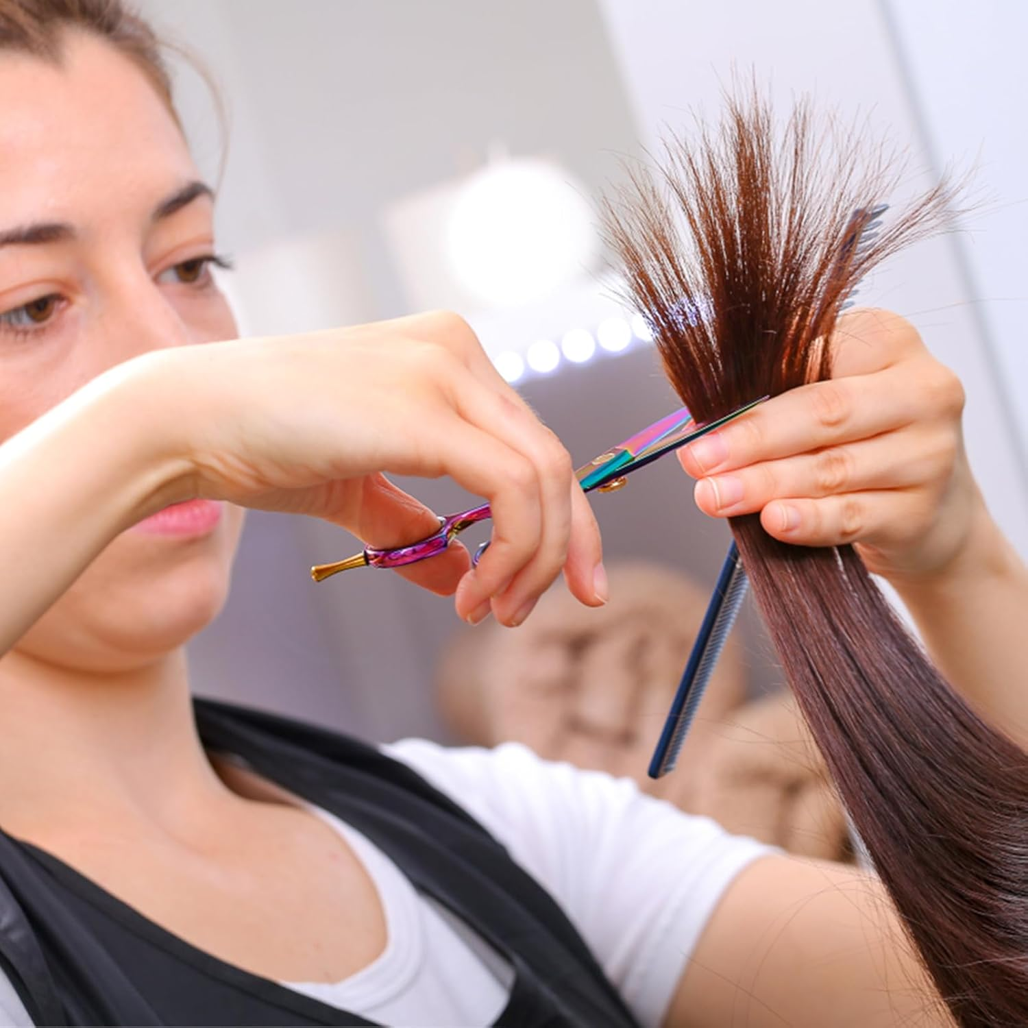 Professional Hairdressing Scissors, Modelling Scissors, 6.7 Inch Stainless Steel Hair Scissors, Professional Thinning Scissors with Extremely Sharp Leaves, Thinning Scissors Hairdresser for Unisex, image number 5