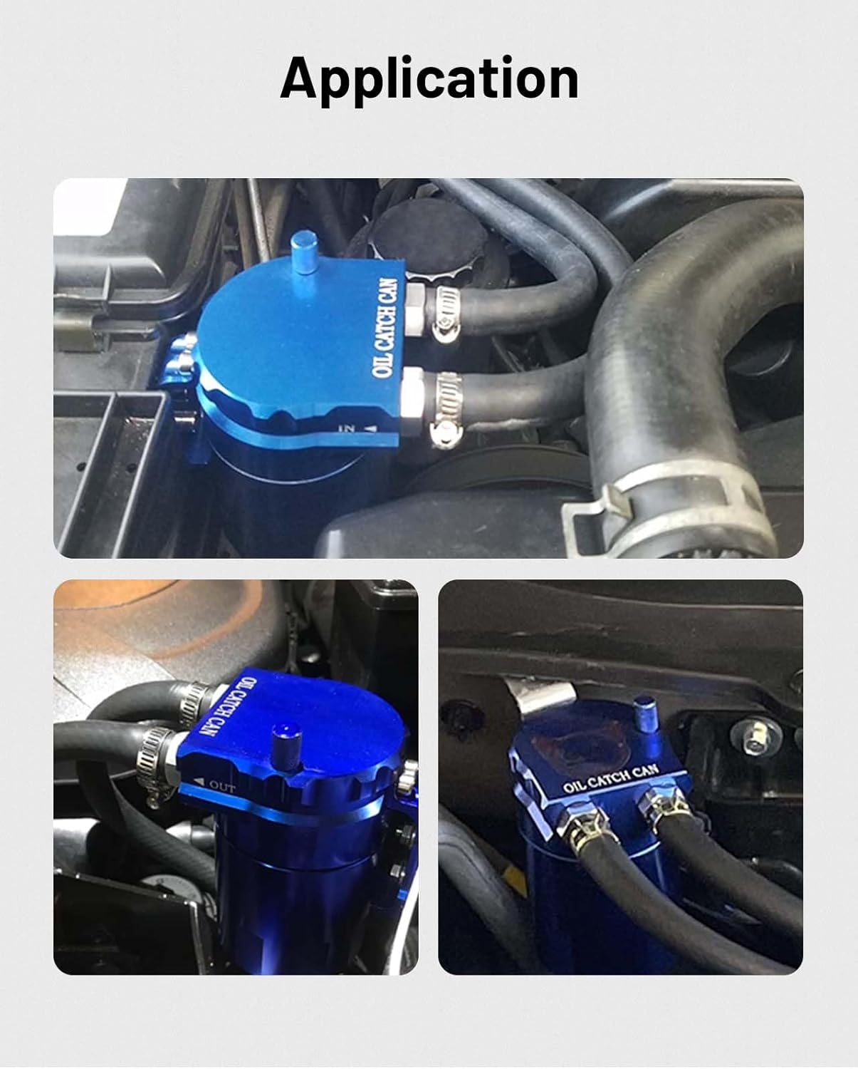 EVIL ENERGY Oil Catch Can, 300ML Universal Baffled Catch Can Kit with 5FT 3/8 Inch Hose, Aluminum Air Oil Separator Upgraded Internal Filter - Red image number 6