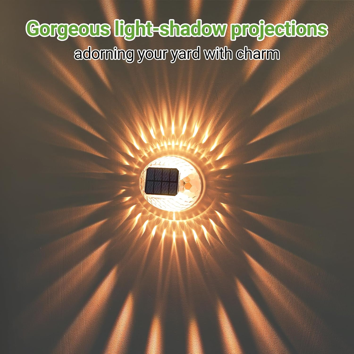 Quntis Warm White Solar Fence Lights 4Pack, 360&deg;Lighting Effect Outdoor Wall Lights, Auto On/Off IP44 Waterproof Garden Security Light for Balcony Stair Garage Road Shed Patio Yard Porch Front Door image number 2