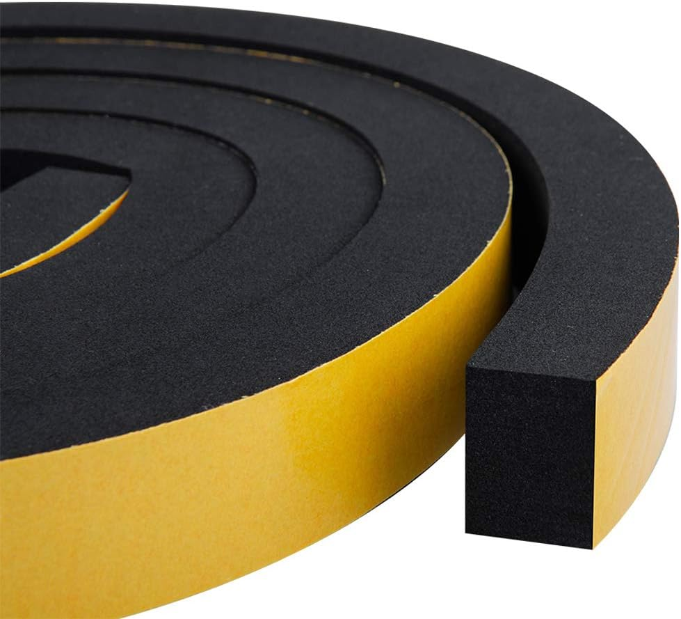 26 Feet Long High Density Foam Strip Self Adhesive Weatherstrip Insulation Foam Rubber Seal Strip,Waterproof,Plumbing, Cooling,Air Conditioning,Craft Tape(1/2 Inch Wide X 1/4 Inch Thick,2 Rolls) image number 6
