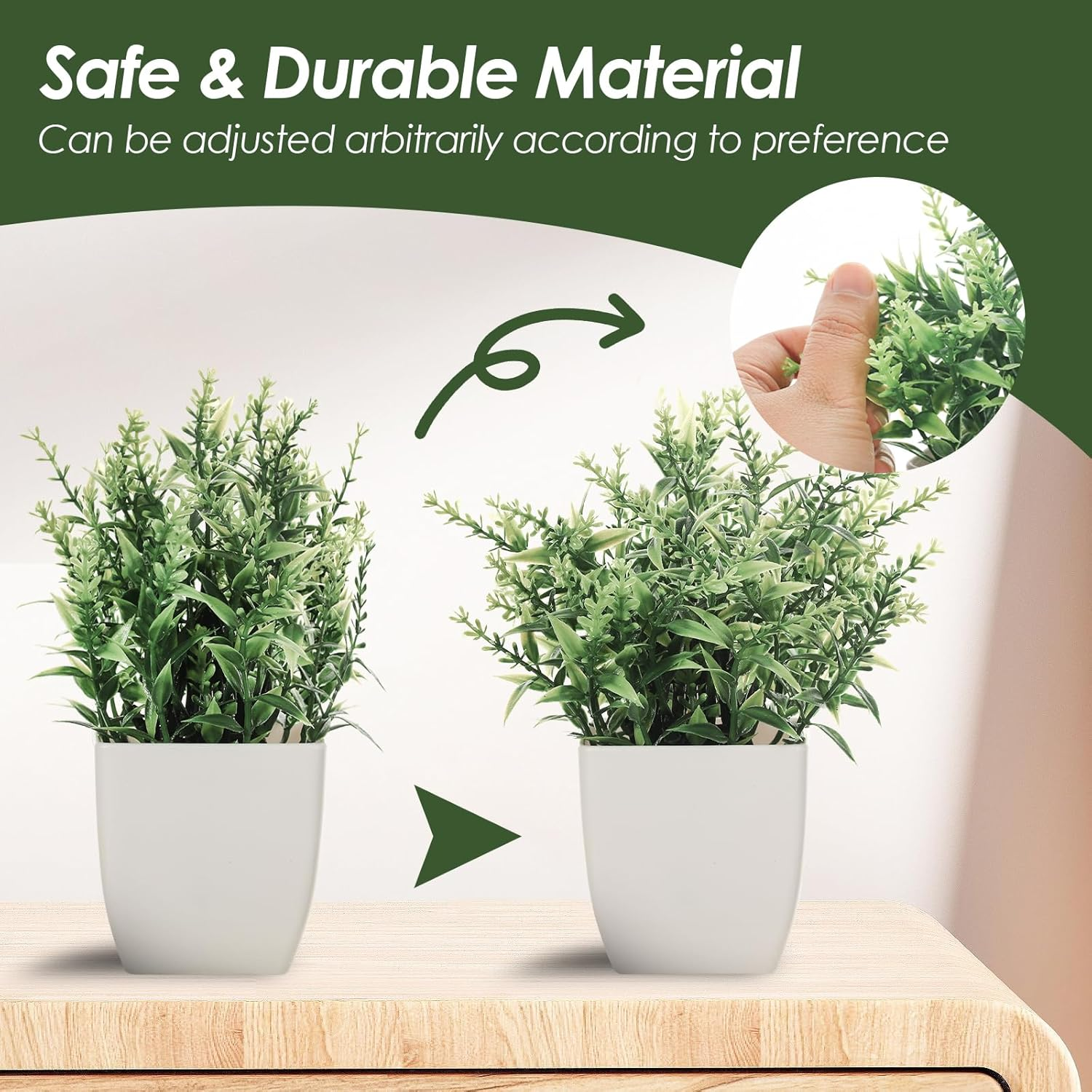 Small Fake Plants 4Pcs, Desk Plants, Small Plants Suitable for Decorating Tables, Desks, Bathrooms, Bedrooms, Offices, Homes, and Farmhouses image number 1