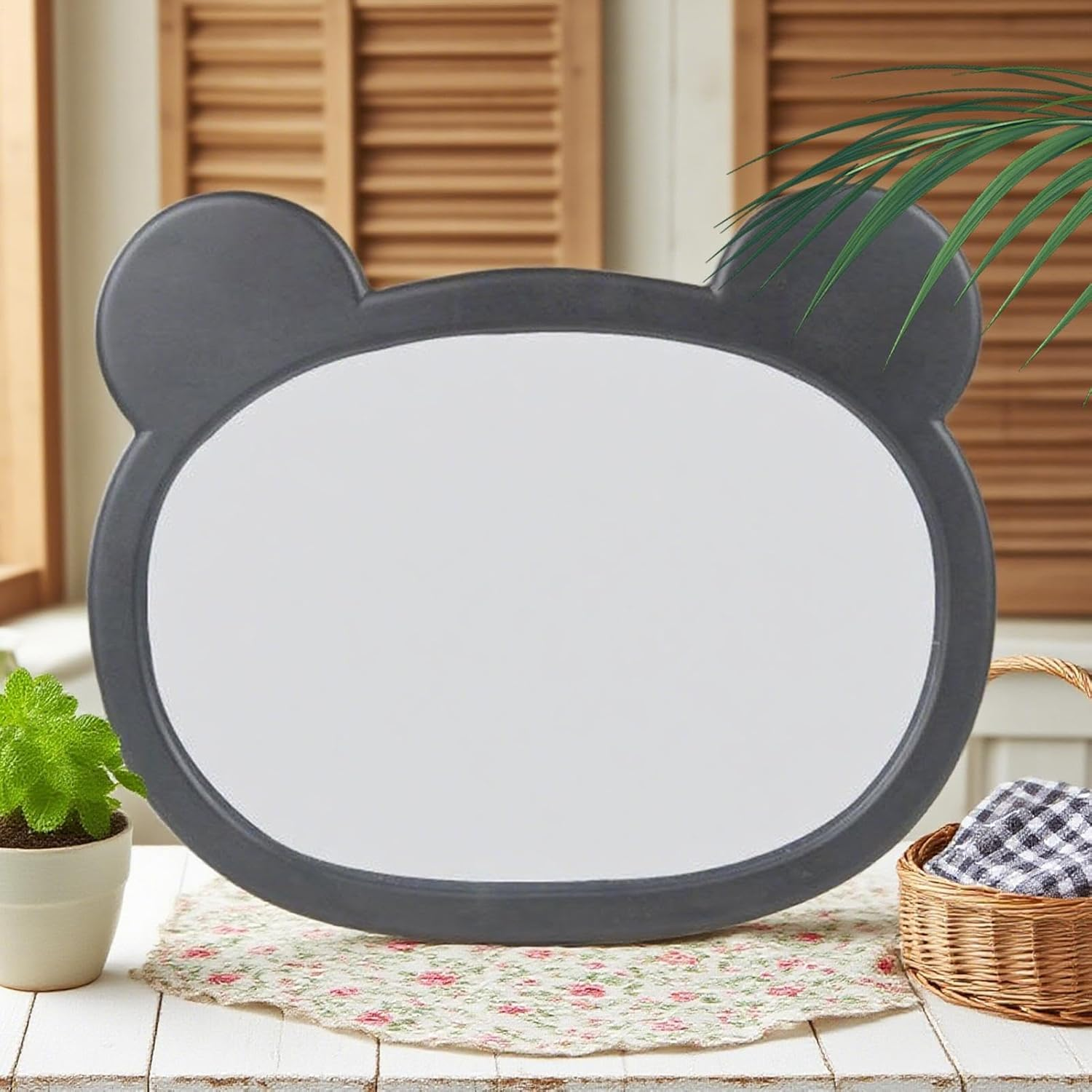 Car Mirror for Baby 360 Degree Rotating | Backseat Baby Mirror Rear Facing,With Cartoon Frame Safety Monitor Rearview Shatterproof for Backseat Travel Registry Stroller image number 2