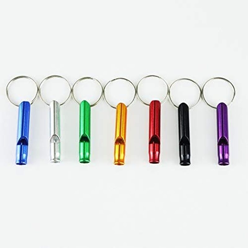Set of 12 Extra Loud Whistles for Camping Hiking Hunting Outdoors Sports and Emergency Situations, Sturdy but Light Aluminium Key Chain Signals image number 4