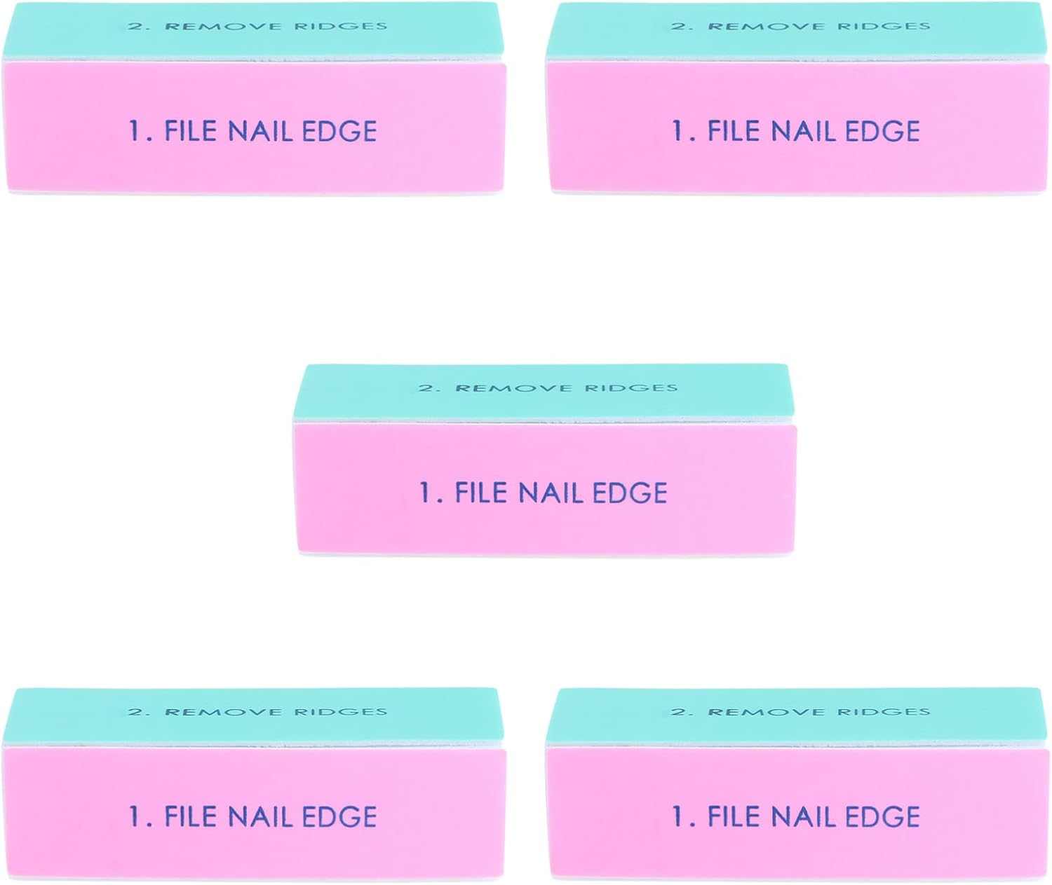 DECORNIJIA 5Pcs Manicure Four Sided Nail Files Sponge Nail Files Manicure Tool Kit Art Supplies for Women French Tip Buffer Block image number 1