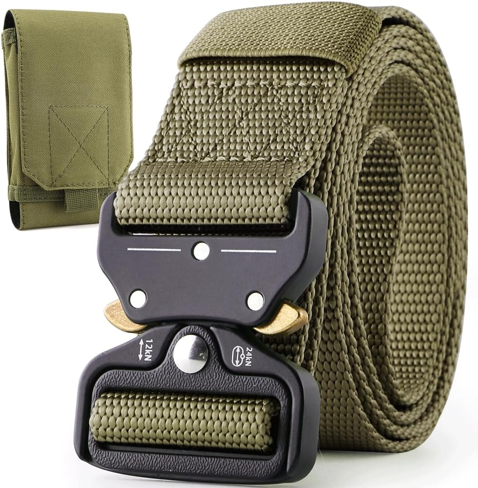 Tactical Belt, Military Nylon Web Belt for Men, with Heavy Duty Quick Release Buckle, Police Belt Used for Military Training image number 2