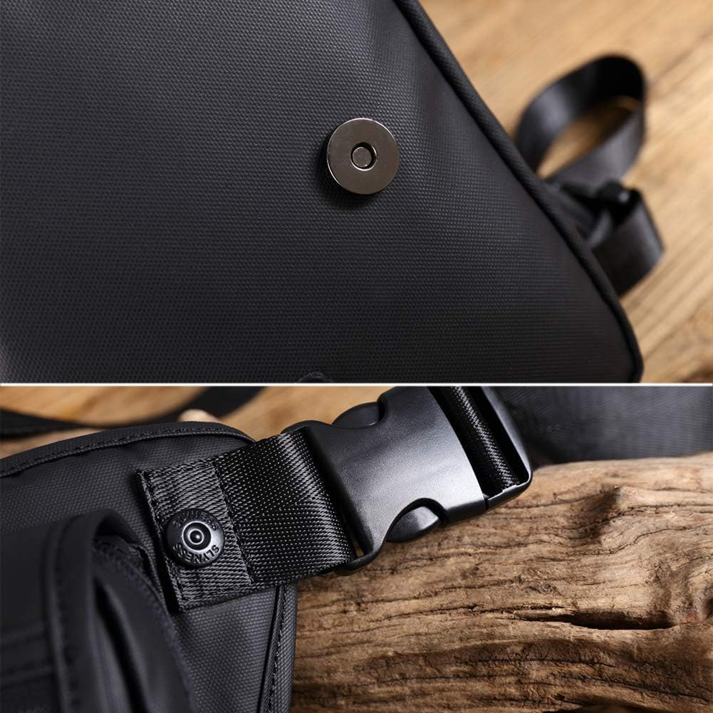 Waterproof Oxford Drop Leg Bag for Men Motorcycle Riding Mens Fanny Pack Multi-Function Travel Fishing Hiking Cycling Black (Black) (Black) image number 3