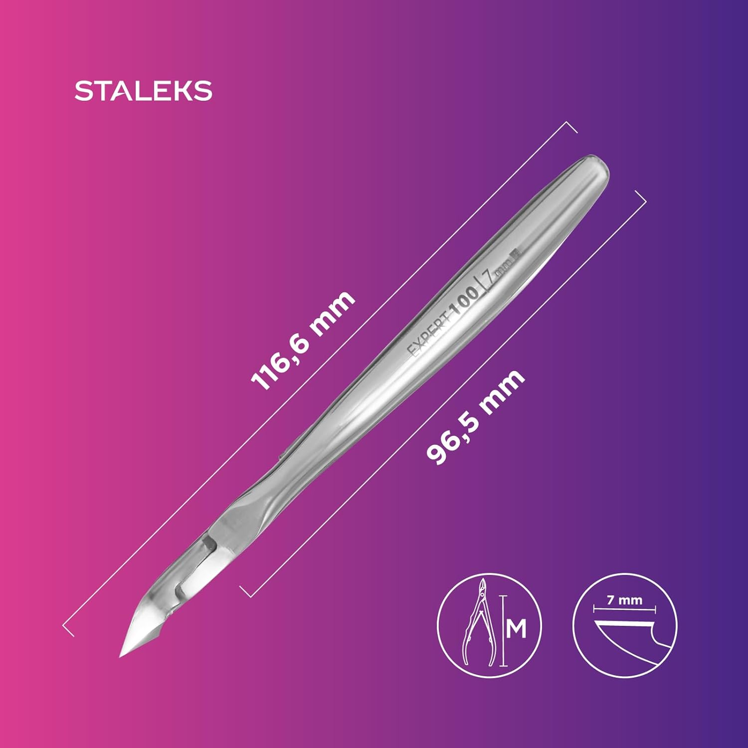 Staleks Pro Expert 100 Full Jaw 7 Mm Blade Professional Cuticle Nippers - Pack of 1 - Model NE-100/7 image number 1