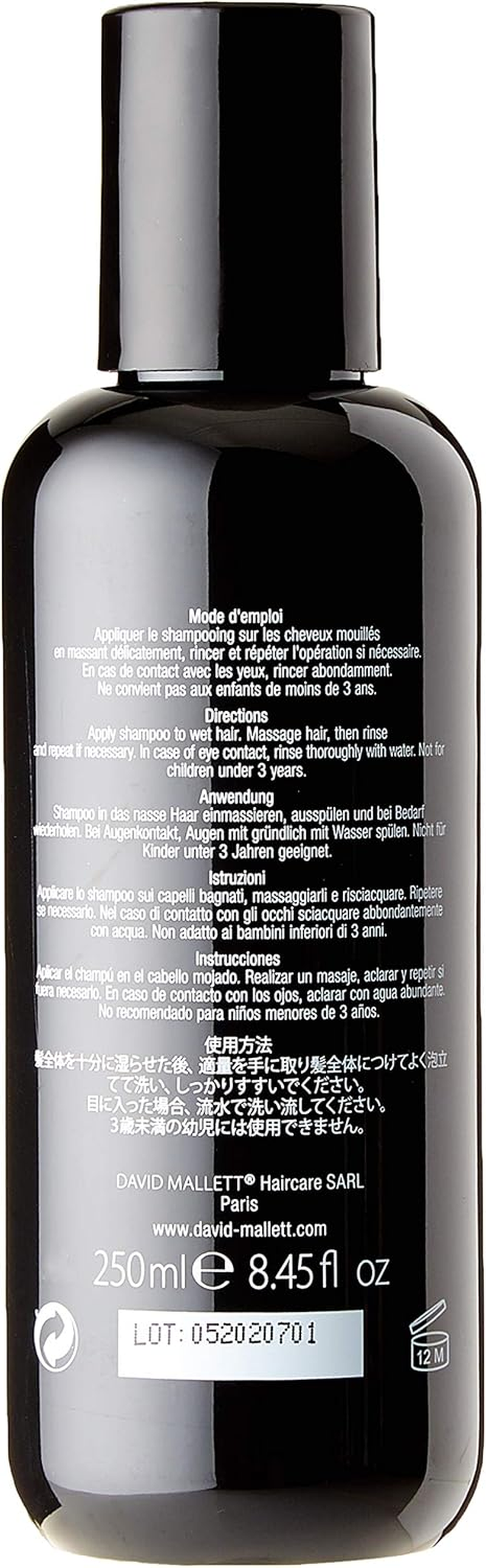 David Mallett Shampoo No.1: L'Hydration 250 Ml image number 1