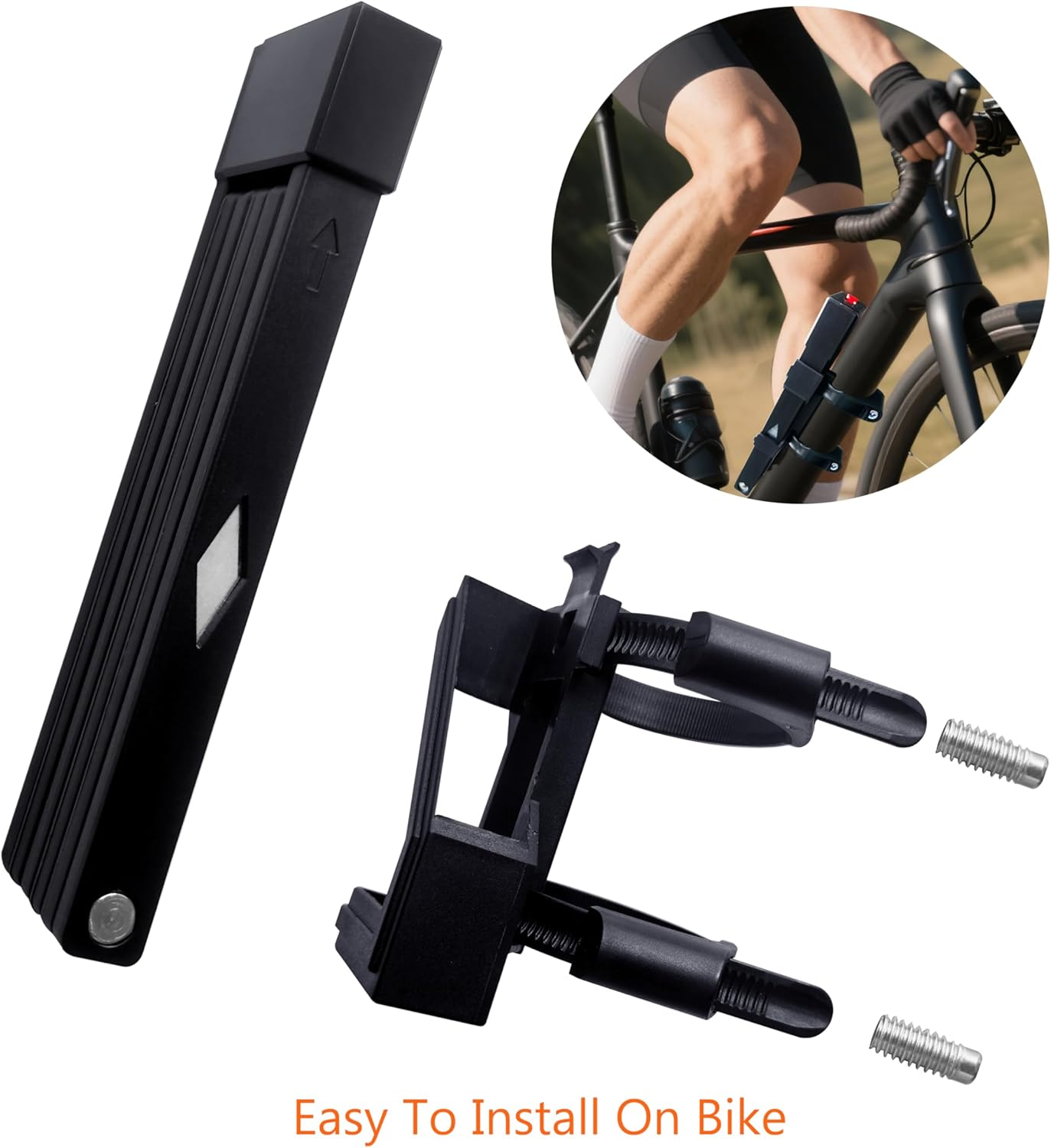 Reelau Folding Bike Lock, Alloy Steel Hinged Arms Bike Lock for MTB Road Bike Heavy Duty Foldable Bike Chain Lock Anti-Theft Bicycle Folding Lock with Bracket Bicycle Lock Strong Security image number 4