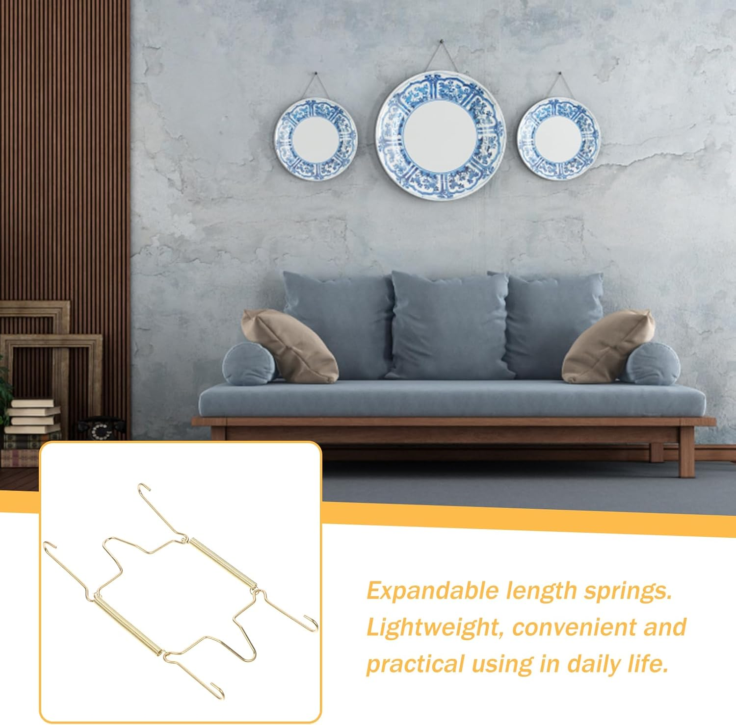 Healeved Invisible Plate Hanger Wall Plate Hanger: 4Pcs Stainless Steel Decorative Wire Plate Holders Hanging Wall Hook Dish Hanger for Antique Plates Art Decor Wall Plate Hangers image number 1