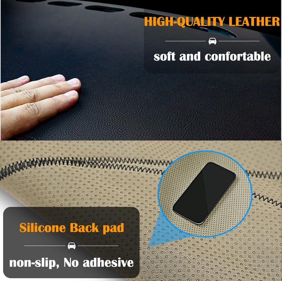 Evervenz Dash Mat for Hyundai Kona 2024 2025 2026 Microfiber Leather（Without HUD） Dash Cover Dashboard Cover Kona02 image number 2