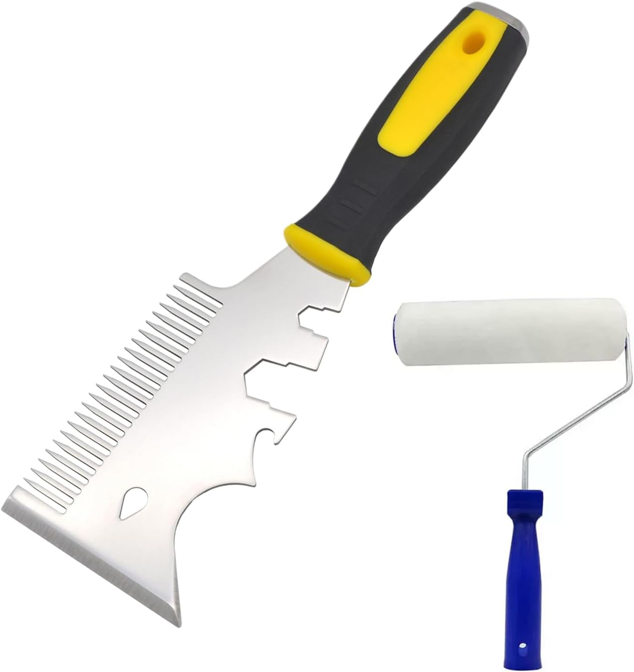 Paint Brush Comb | Stainless Steel 13 in 1 with Wrench - Painting Brush Cleaning Tool - for Craft Projects Trim Work Wall Edge House Painting Home Improvement image number 6