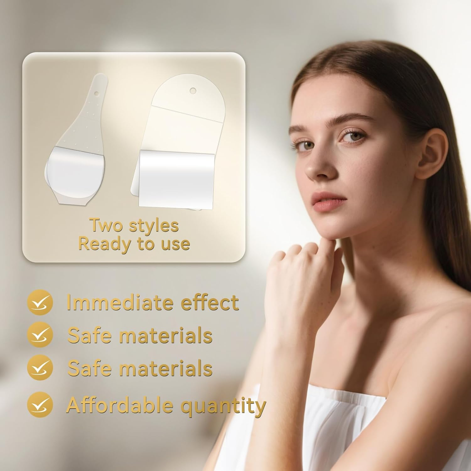 Qiccjxyx Face Lift Tape 200Pcs,Adjustable Elasticity,Face Lift Tape Invisible,Instant Facelift Tape for Wrinkles,Waterproof Transparent Lifting Tapes with Elastic Bands (200PCS)