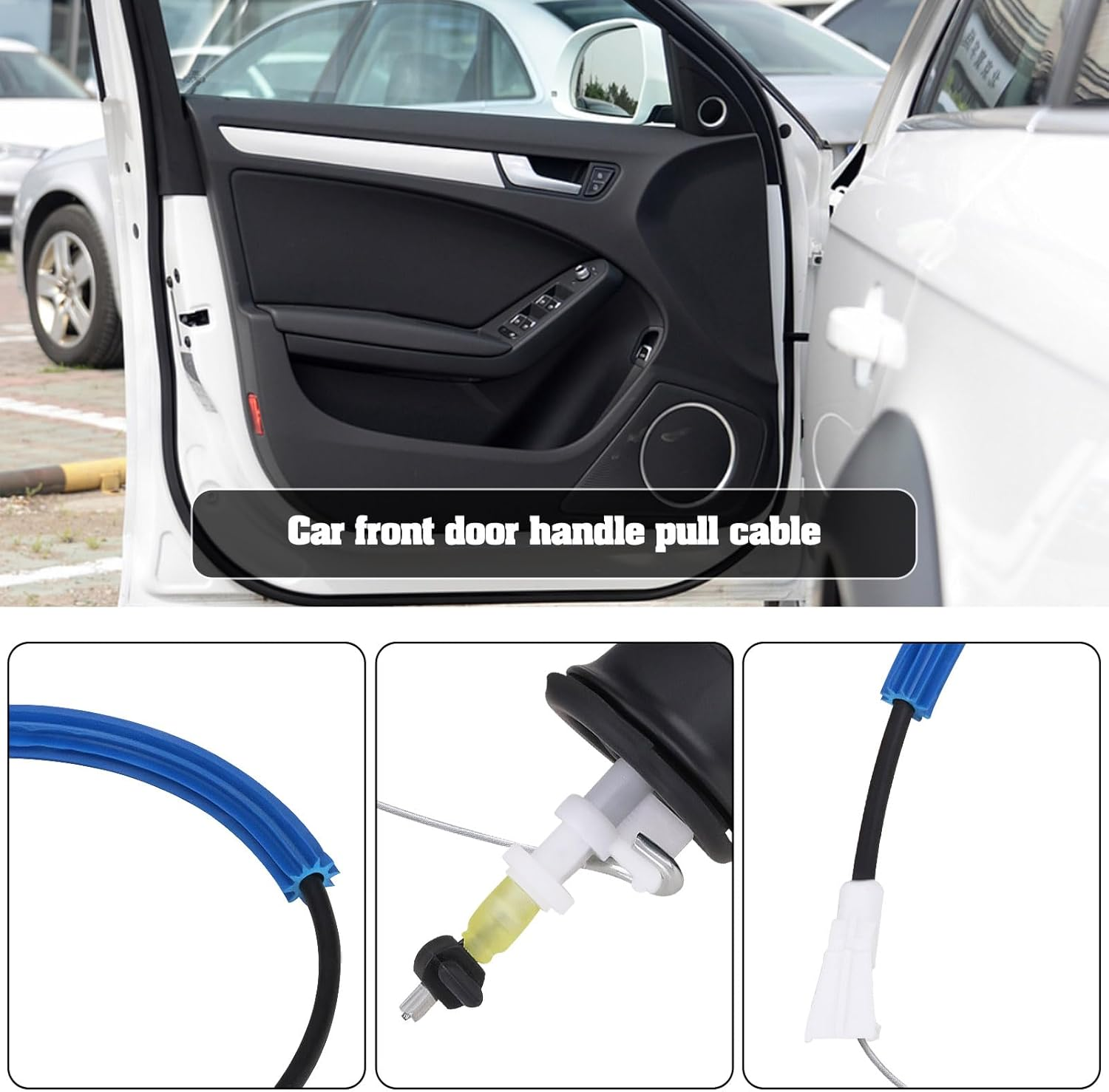 Emsea Car Door Lock Exterior Handle Release Cable Front Door Release Cable 8K0837085 8K0837085A Compatible with A4 B8 Lock Pull Cable
