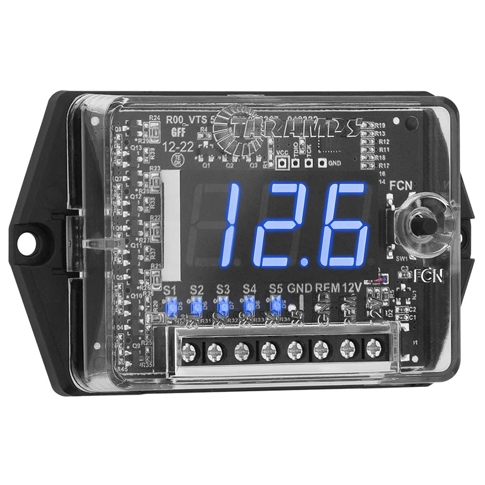 Taramp'S Automotive Digital Voltmeter and Sequencer VTS 5.1 Blue LED Automotive Car Audio 5 Sequencer Outputs SPL Mode Voltage Protection, Digital Display, Car Audio Monitor, Black image number 2