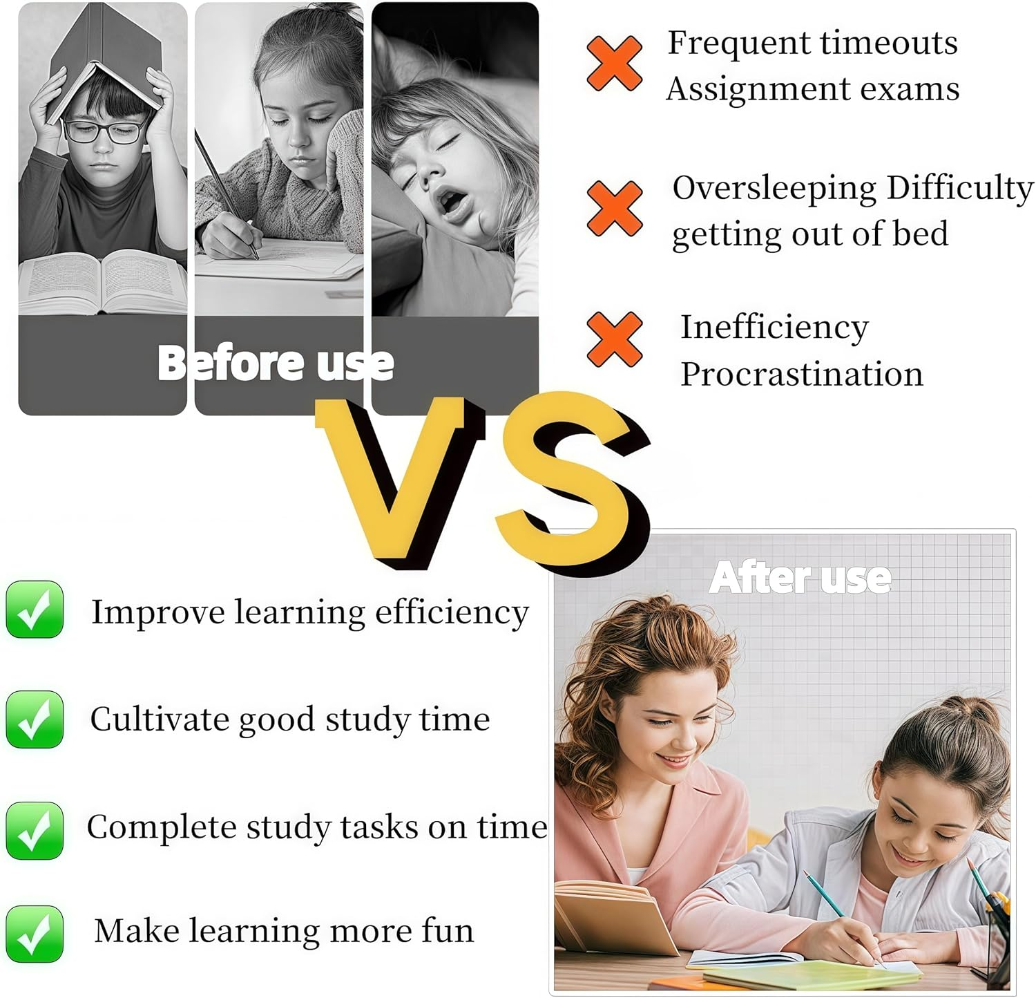 Kids Visual Timer for Kitchen,Classroom,Cooking,Learning,Bedroom,Office, 60-Minute Countdown Pomodoro Timer for Kids with Autism ADHD (Watermelon Style) - Orange Style image number 3