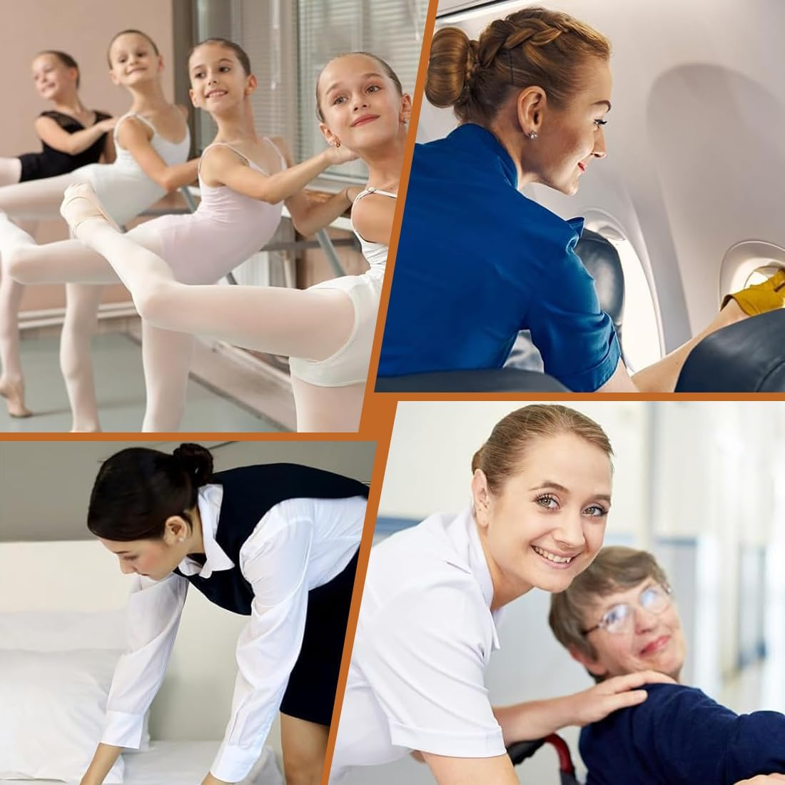 49-Piece Doughnut Hair Bun Maker Set, 4 Pieces Bun Cushions, 20 Invisible Hair Net with 5 Elastic Hair Bands and 20 U-Shaped Hairpins, Bun Pillow Hairstyle Aid Set, Doughnut Hair Bun Maker Set image number 4