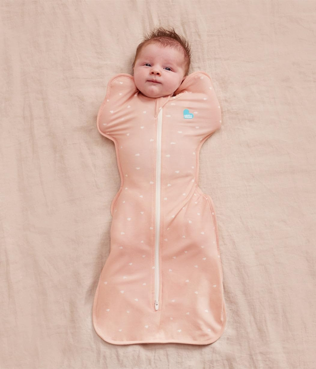 Love to Dream Swaddle up Bamboo LITE, Arms up Position, Soft and Sustainable Bamboo Fabric - Versatile - Wearable Blanket - 0.2 TOG - (24-27&deg;C) Ideal for Warm Weather (Heart Blush, Small, 3.5&ndash;6Kg) image number 2