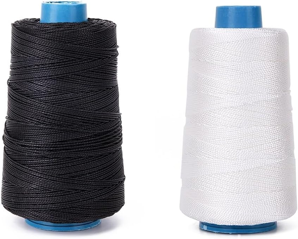 600M 0.68Mm Nylon Thread Cord for Leather, Denim & Canvas; Sewing Shoes, Jeans & Car Covers; Hand & Machine Sewing (2Pcs,300M/Pc)