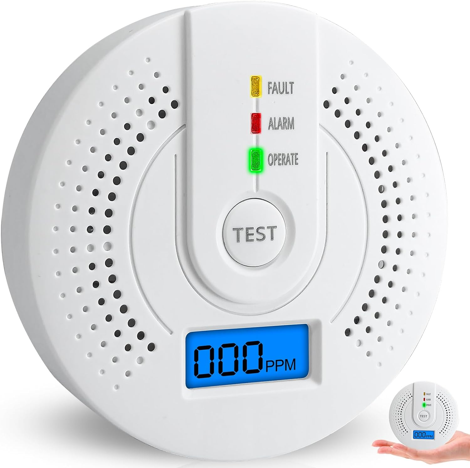 Carbon Monoxide Detector,Replaceable Battery Operated CO Alarm Detector with Test Button and Digital Display Suitable for Home, Office,Comply with EN50291(AA Batteries NOT Included) image number 6