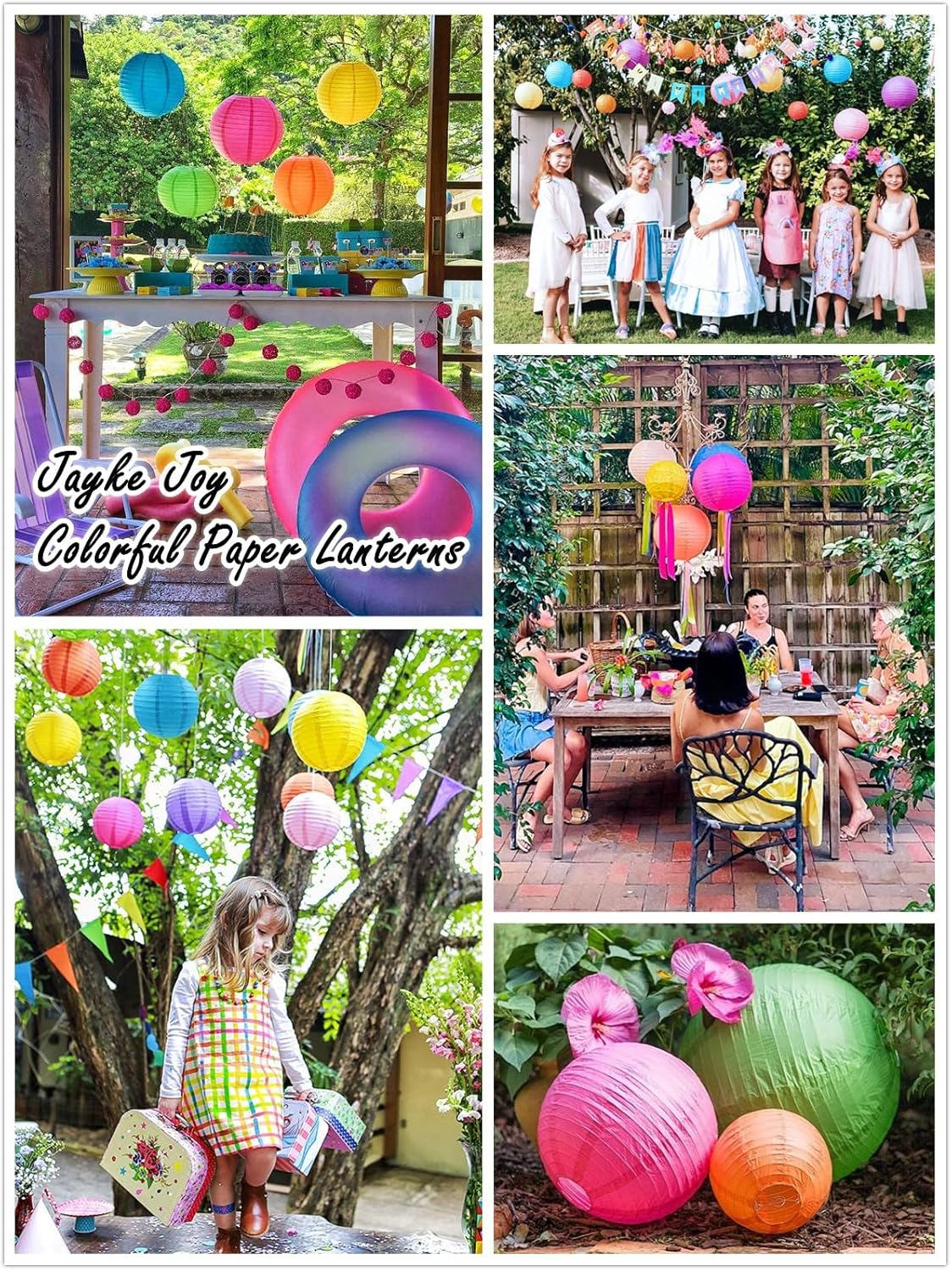 15Pcs Colorful Paper Lanterns Multicolor Hanging Ball Lanterns for Birthday Wedding Bridal Baby Shower Home Office Classroom Outdoor Indoor Party Decoration (6 Inch) image number 3