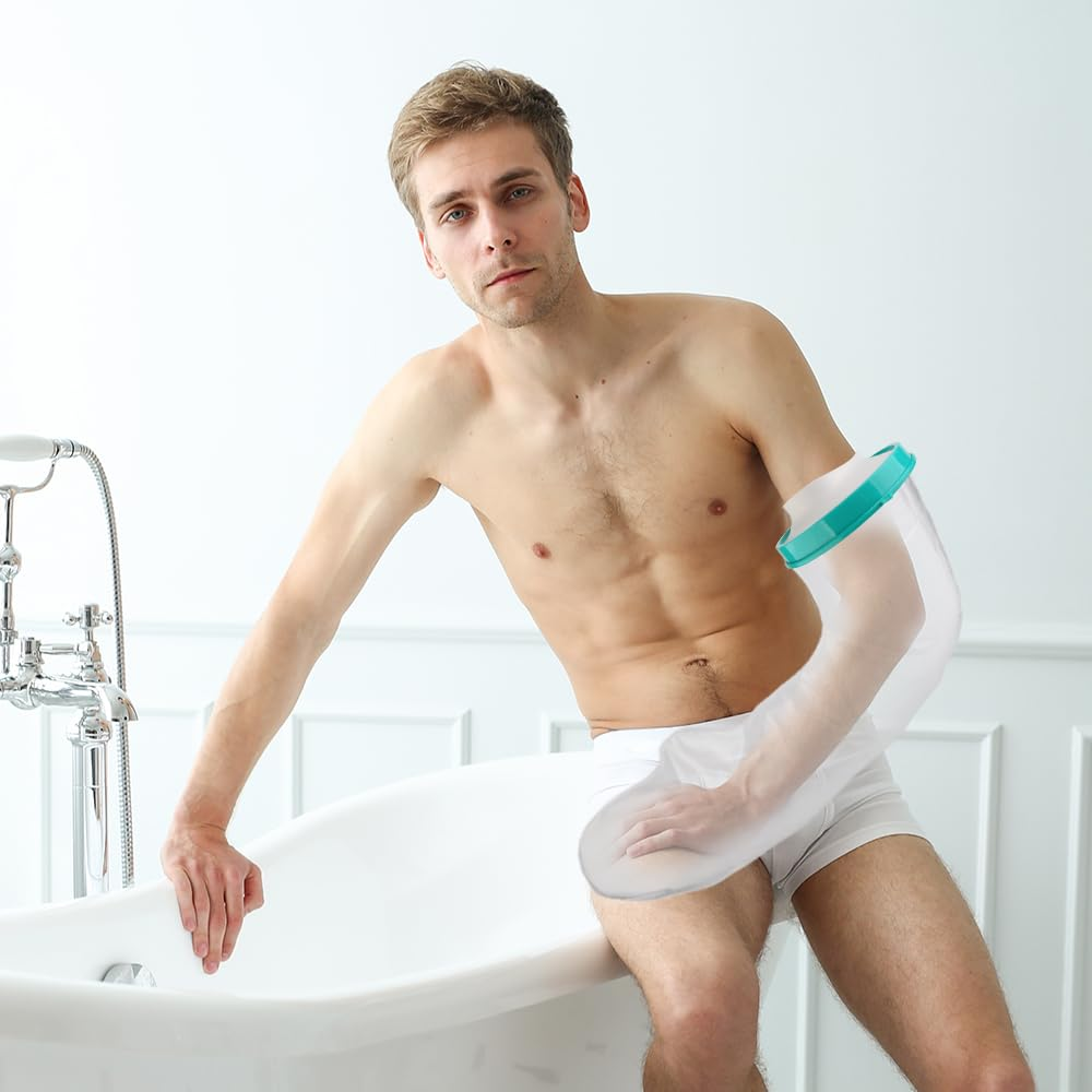 Waterproof Cast Covers for Shower Arm, Watertight Arm Protector Cover, Elbow Injury, Wrist, Post Surgery, Reusable, Elastic, Easy to Use Protect Arms in Bath - Leg image number 4