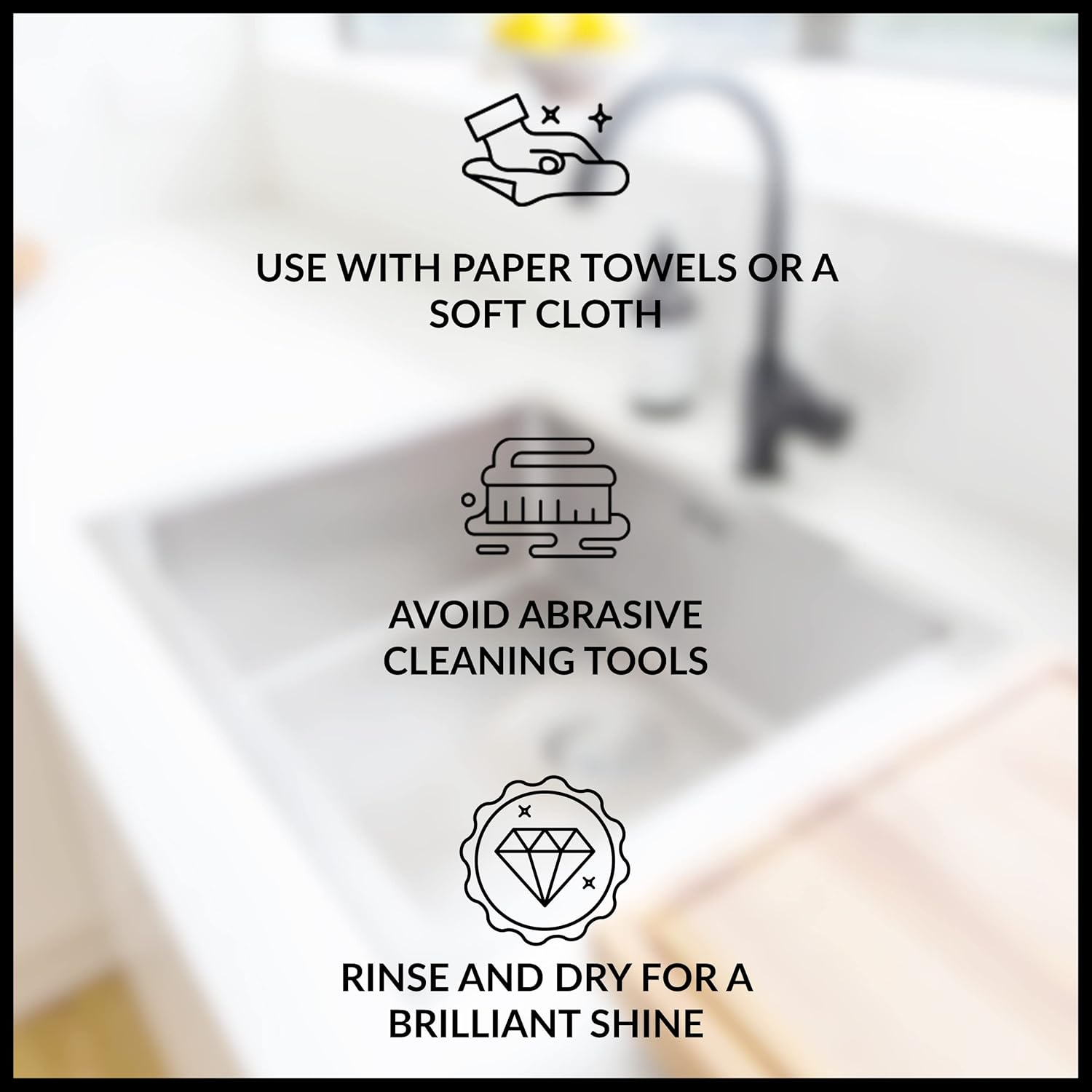 HOPE'S Perfect Sink Cleaner and Polish, Restorative, Removes Stains, Cast Iron, Corian, Composite, Acrylic, 8.5 Fl Oz image number 2