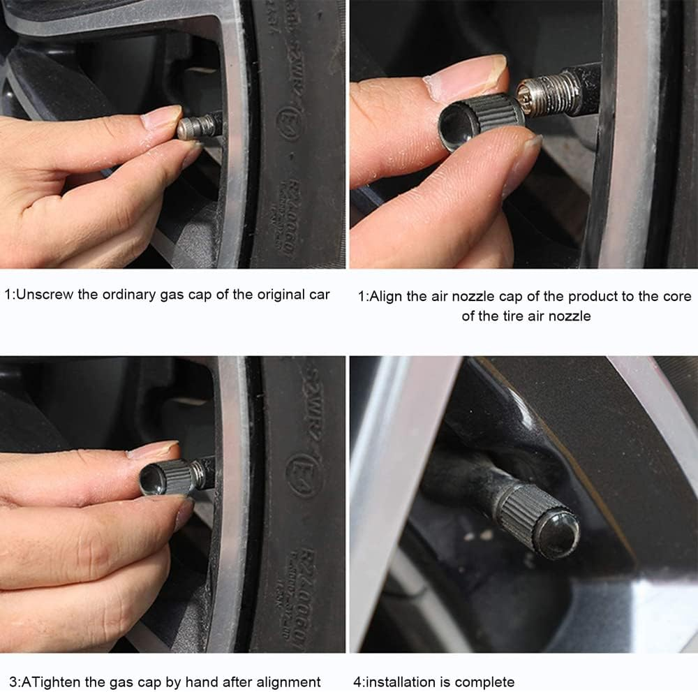The Upgraded Version Has a Sealing Ring Tire Valve Stem Caps (12Pcs Black) image number 3