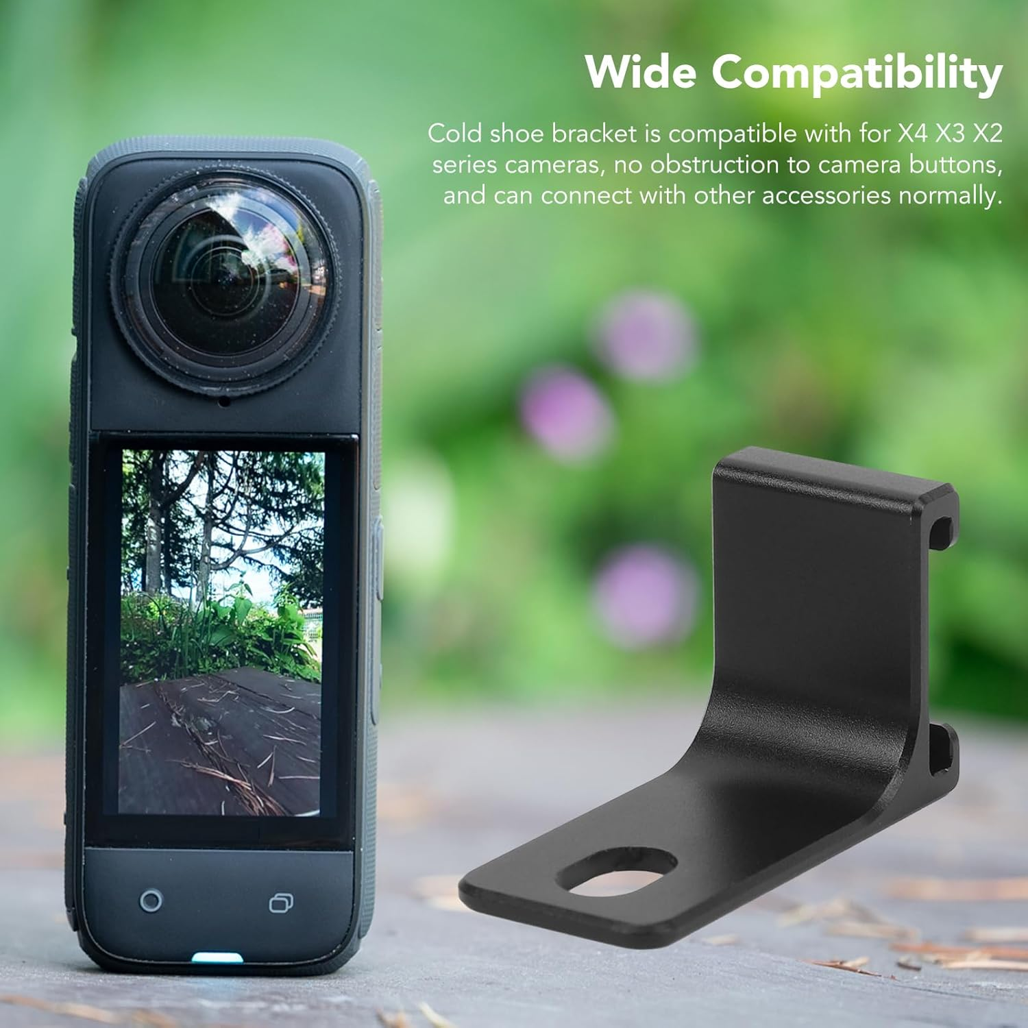 Action Camera Extension Cold Shoe Mounting Adapter for X4 X3 X2, Camera Quick Release Fill Light Accessories, Extension Mount, Expandable Microphone Fill Light Accessories image number 4