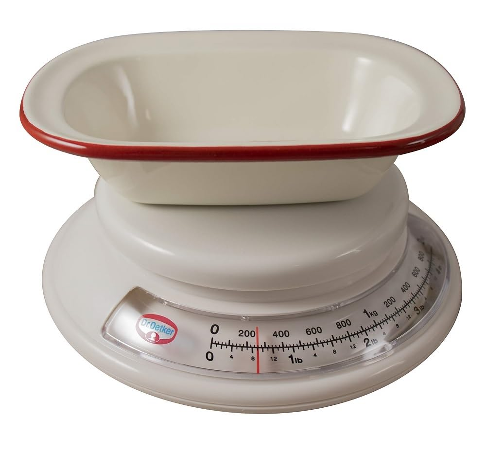 Dr. Oetker Precise 1531 Baking Scales Diameter 17 Cm - Essential Kitchen Aid in White for Precise Weighing, Ideal for Any Kitchen with Integrated Weighing Function