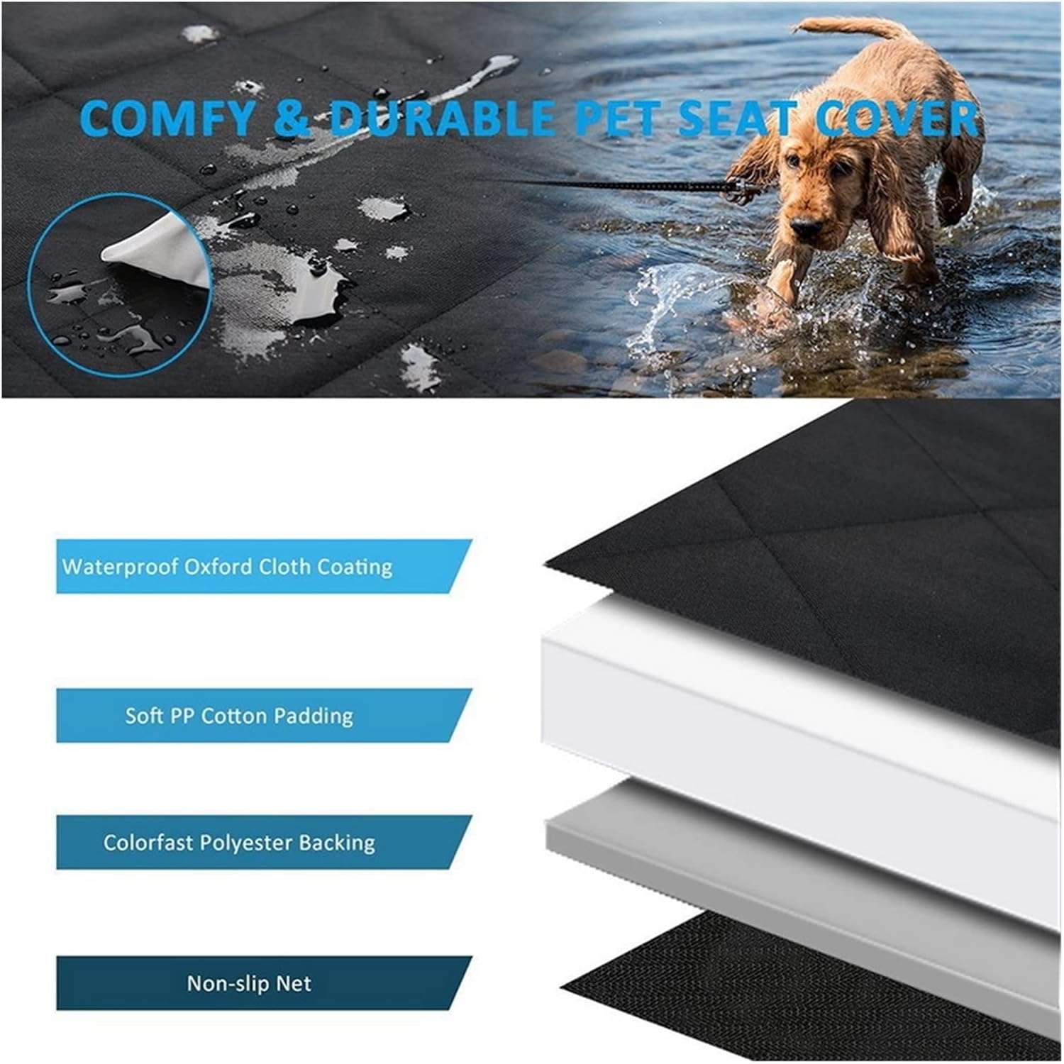 Dog Car Seat Cover Dog Car Seat Cover Pet Dog Travel Mat Mesh Dog Rack Car Hanging Mattress Protector Dog Hammock(Color:4) - 11 image number 4