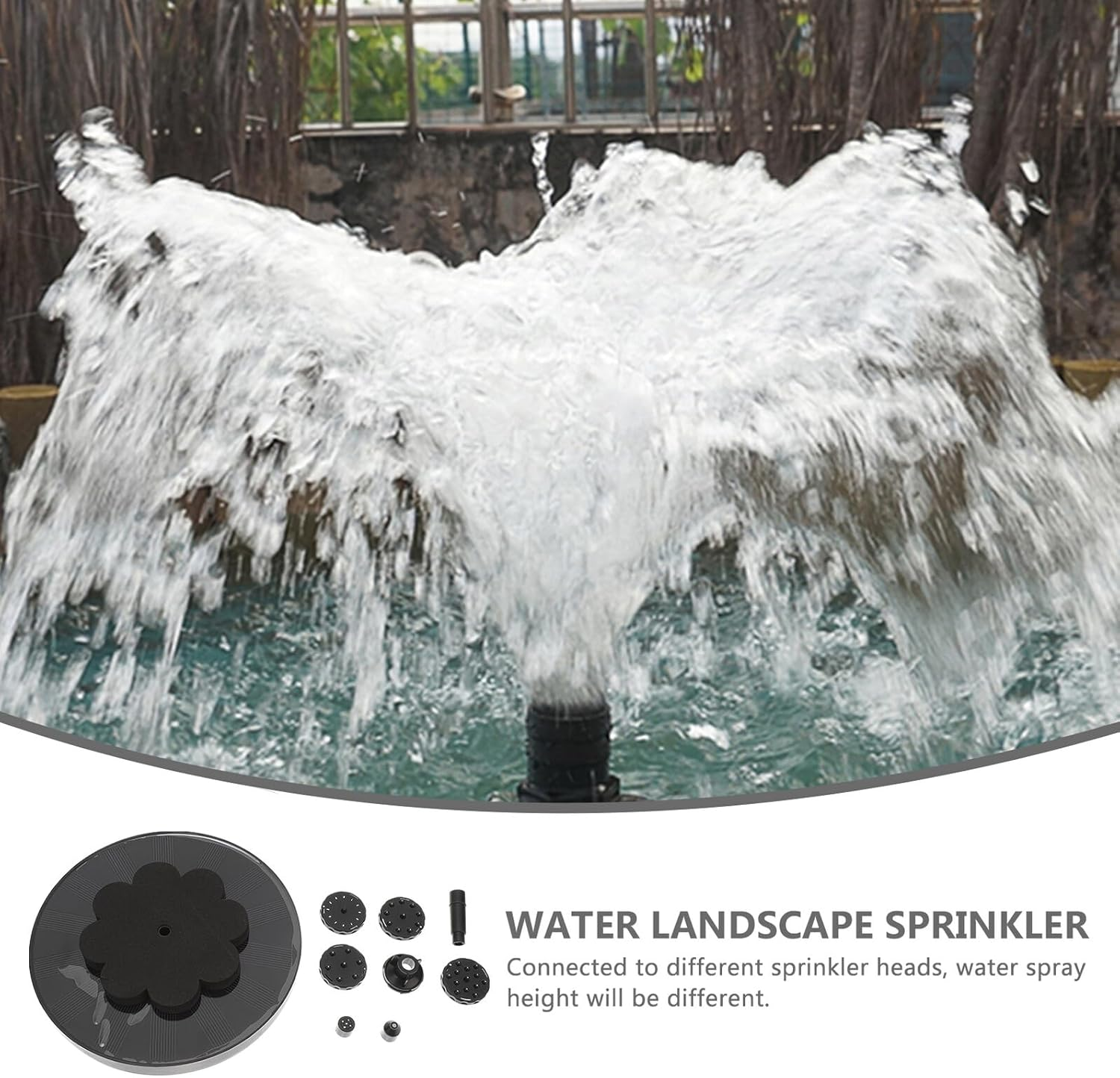 LALAFINA Solar Miniature Floating Fountain Outdoor Water Pump Solar Powered Sprinkler for Garden Patio Bird Bath Easy Install Black Design Promotes Water Circulation and Oxygenation