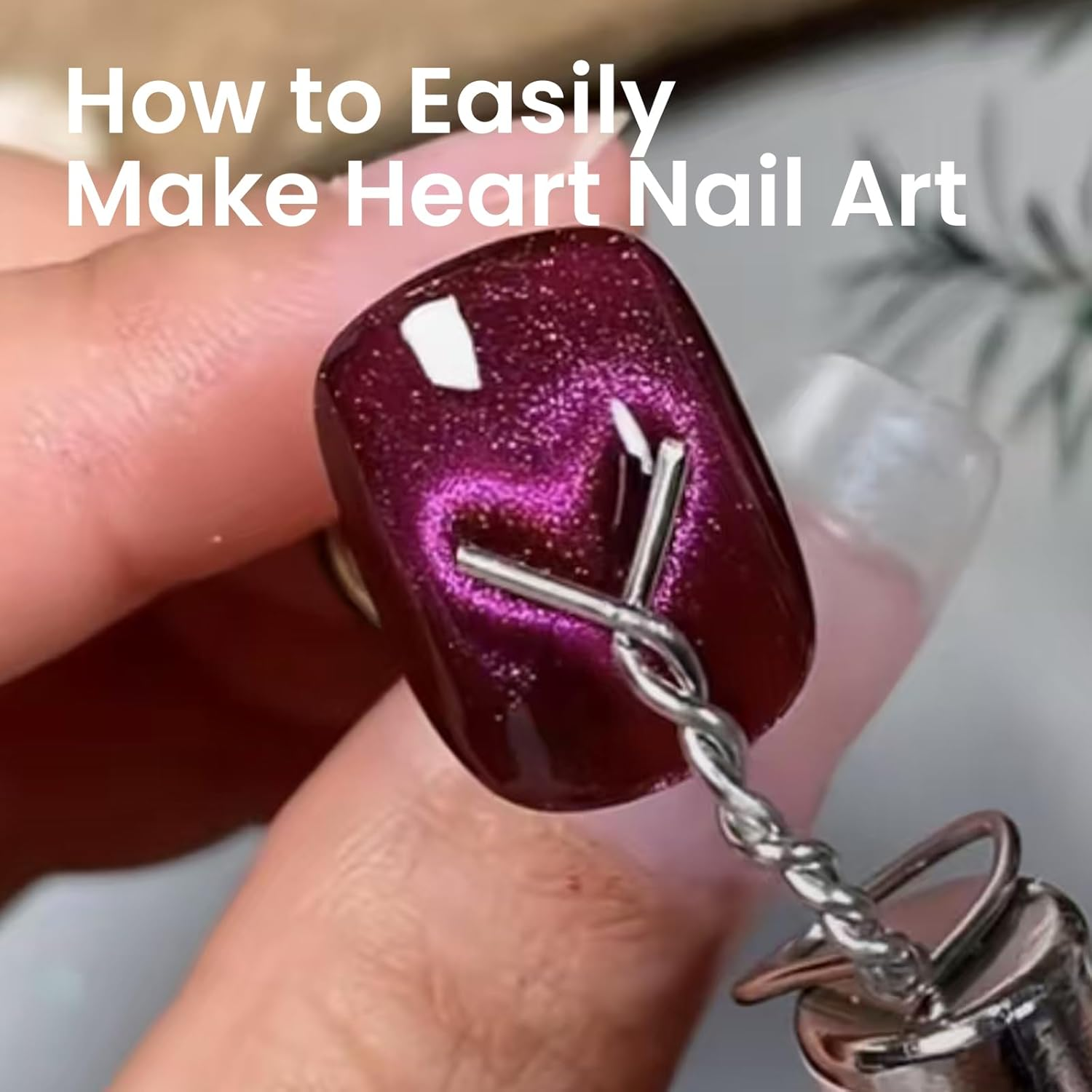 ESUOHYM 44Pcs Cat Eye Magnet for Nails Kits with 3 in 1 Magnets, Strong Square and Ball Magnets, Paper Clip for Heart Nail Magnet Sets Cateye Gel Polish Diy Design Tools for Home, Salon image number 3