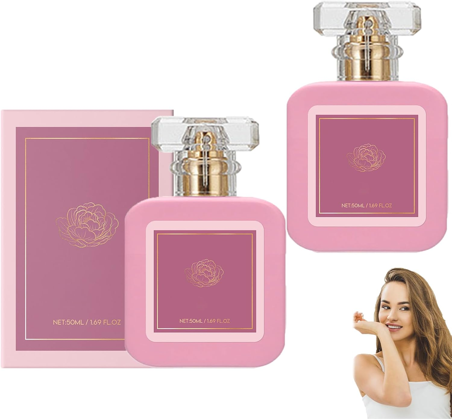 Delicate Perfume for Women, Romantic Fragrance with Vanilla & Fruity Scent, Long-Lasting Perfume Spray for Everyday Use, Refreshing & Charming with Strawberry Scent for Women (2Pcs)