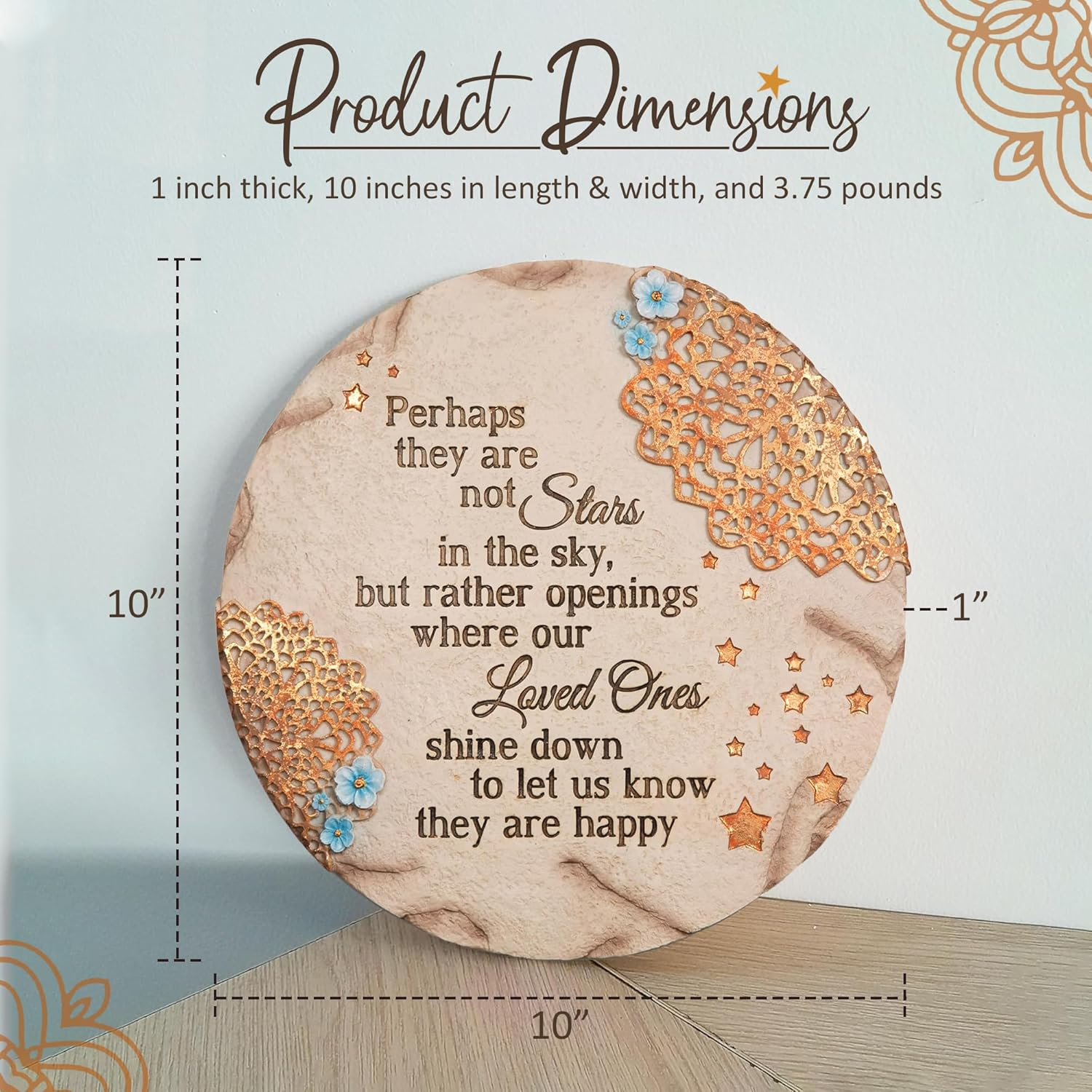 Pavilion Gift Company - Stars in the Sky - Garden Stone Bereavement Grief Loss Memorial Remembrance Loved Ones Home Garden Decor Keepsake image number 4