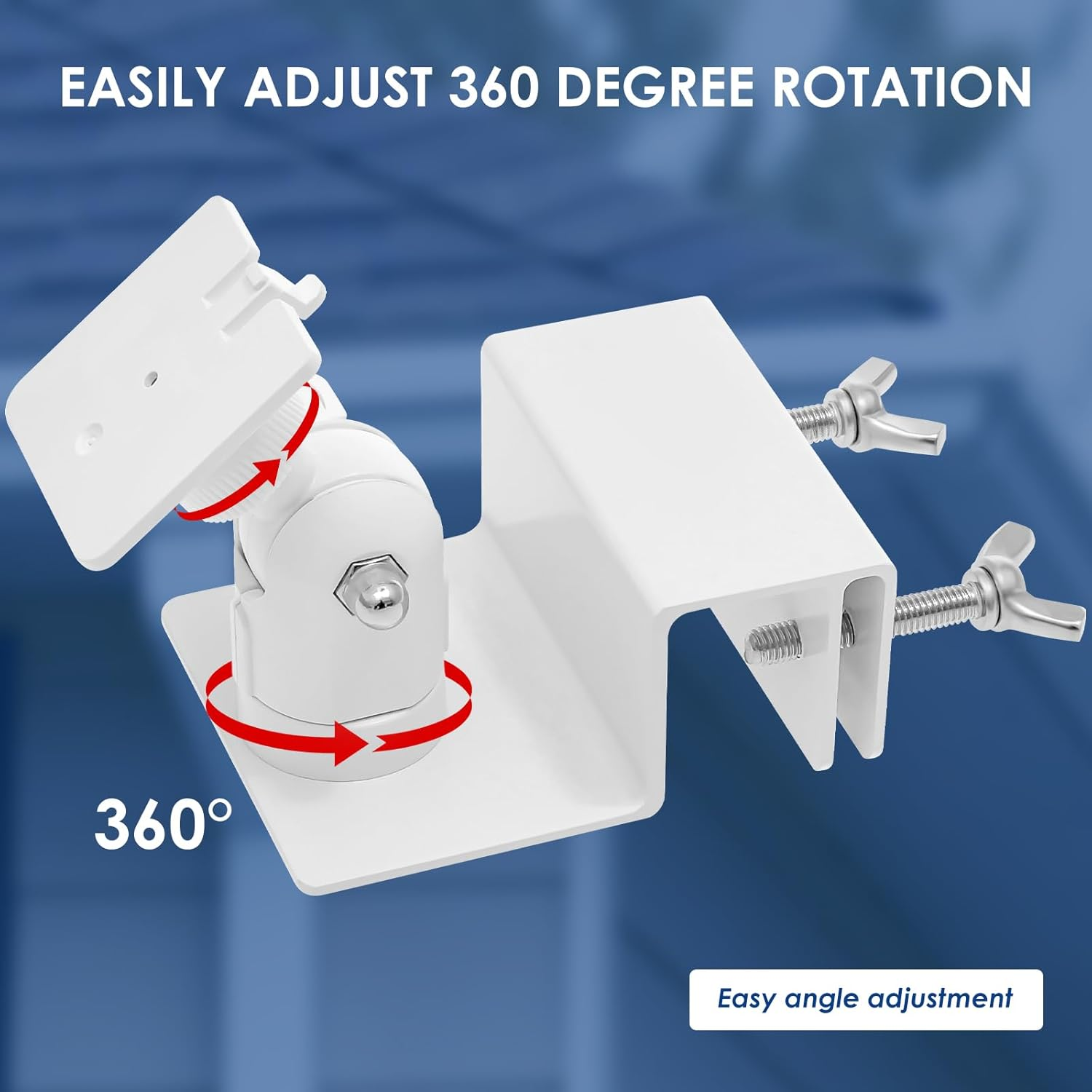2Pcs Aluminum Adjustable Solar Panel Gutter Mount 360&deg; Rotating Universal Solar Panel Gutter Bracket Weatherproof for Indoor Outdoor image number 6